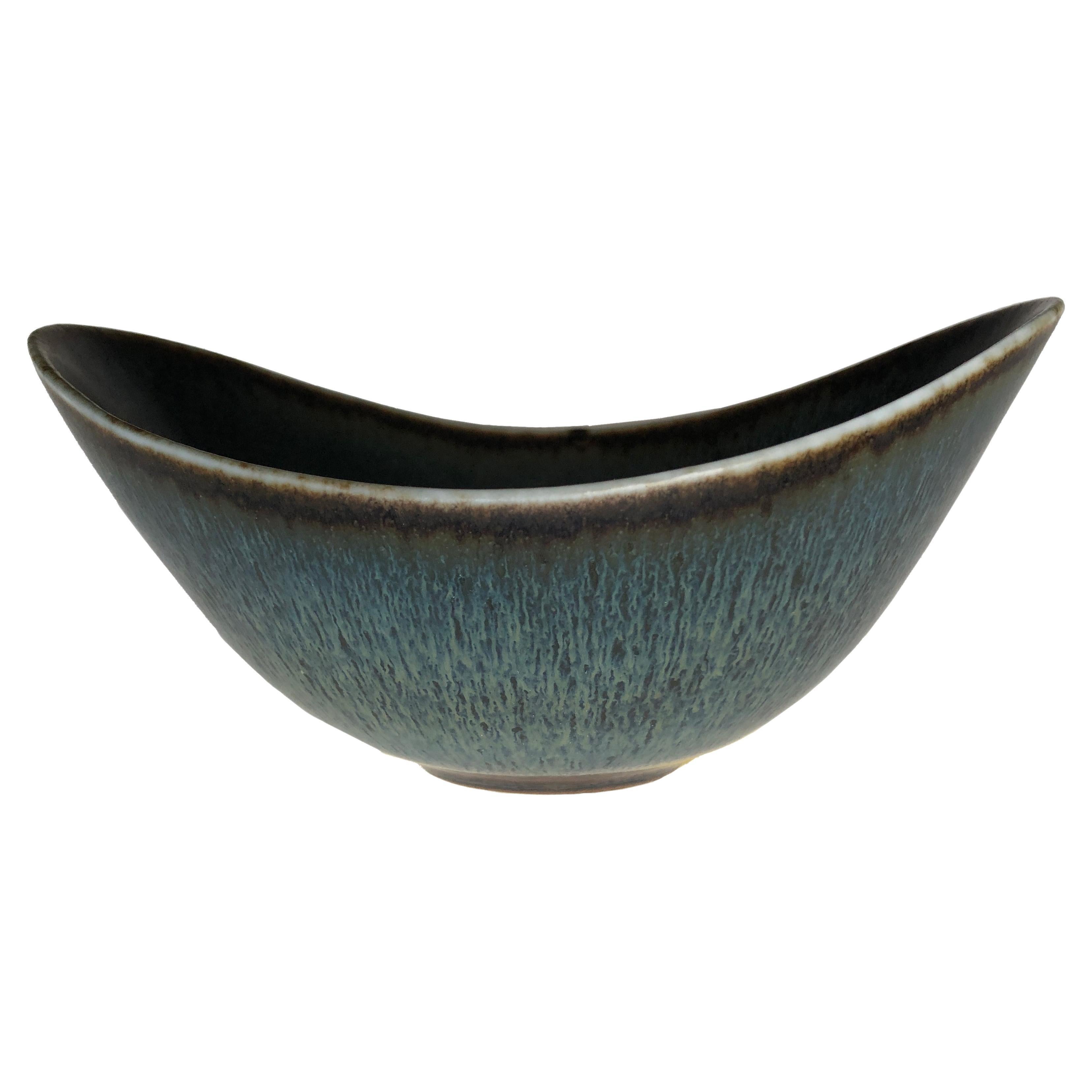 Ciotola classica in ceramica blu "Aro" di Gunnar Nylund, Rorstrand, Svezia, anni '60