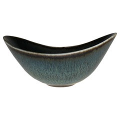 A Classic Blue "Aro" ceramic bowl by Gunnar Nylund, Rorstrand, Sweden, 1960s