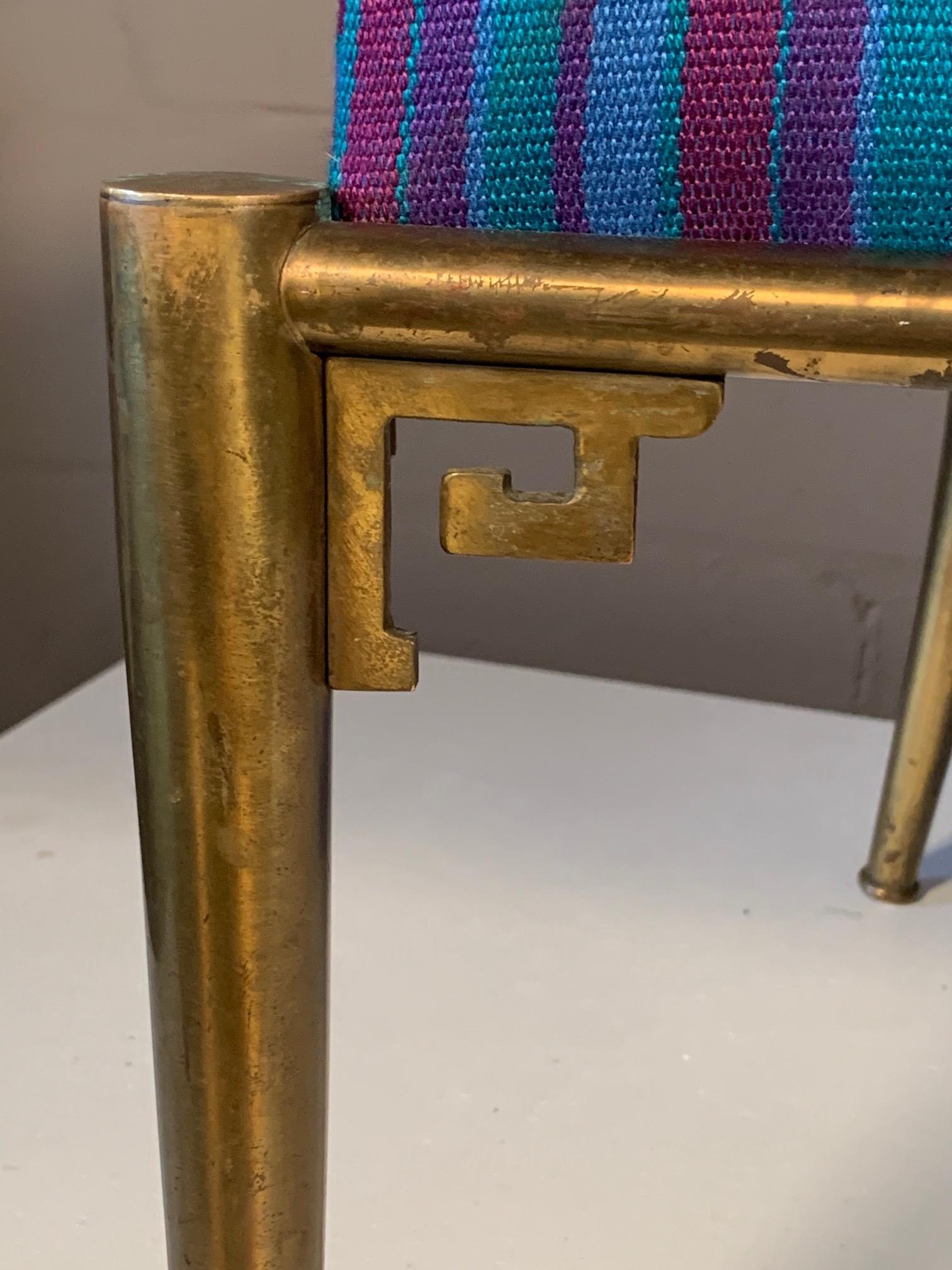 Italian Classic Greek Key Brass Armchair