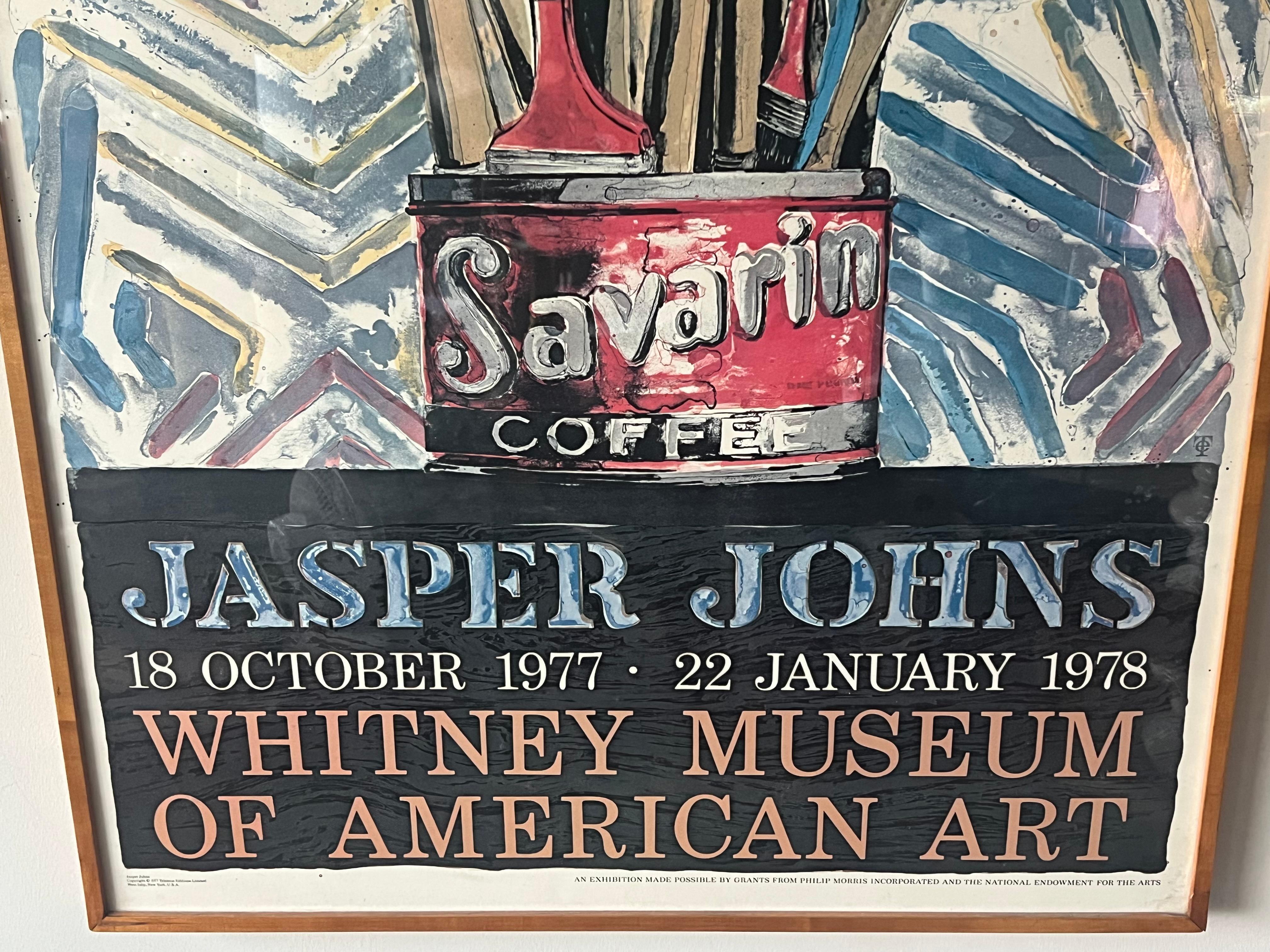 American A Classic Jasper Johns Savarin Paint Poster 1977 Whitney Museum For Sale