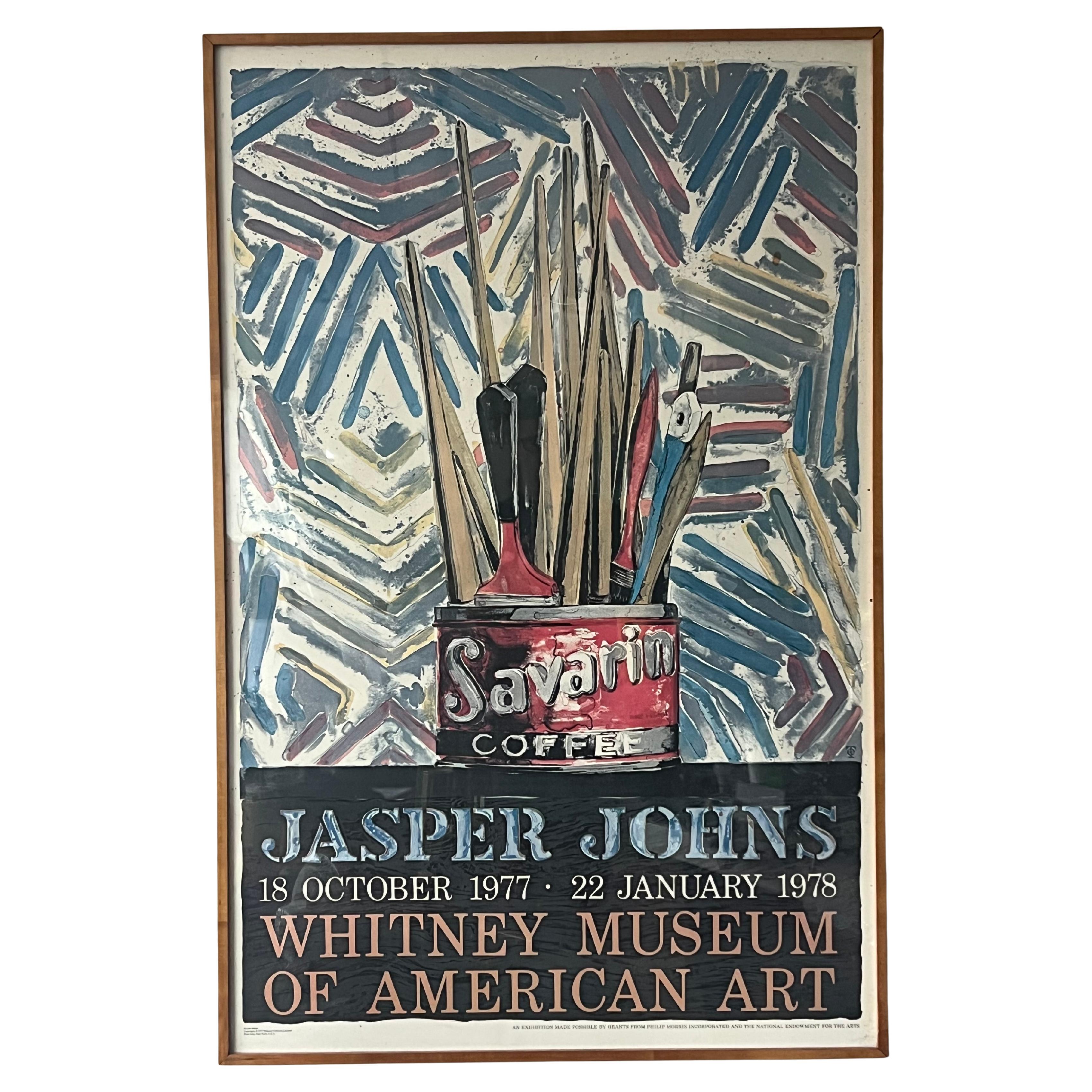 A Classic Jasper Johns Savarin Paint Poster 1977 Whitney Museum