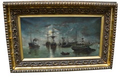 Classic Marine Painting Signed C. Langenbeck Dated 1906