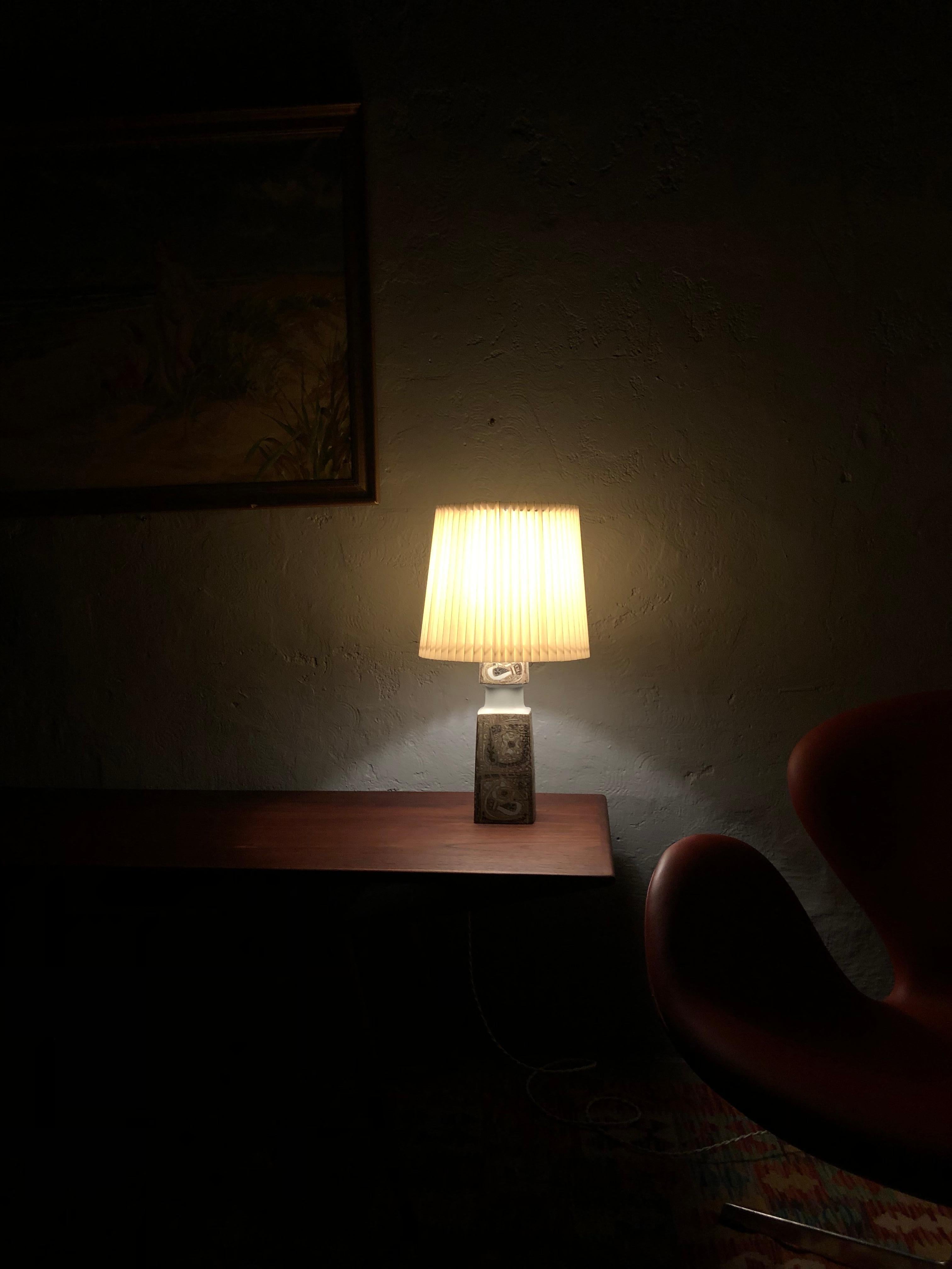 Hand-Crafted A Classic Mid Century Ceramic Table Lamp By Nils Thorssen For Fog And Mørup  For Sale