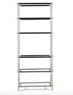 A Classic Modern Chrome and Acrylic Étagère In The Style Of Charles Hollis Jones