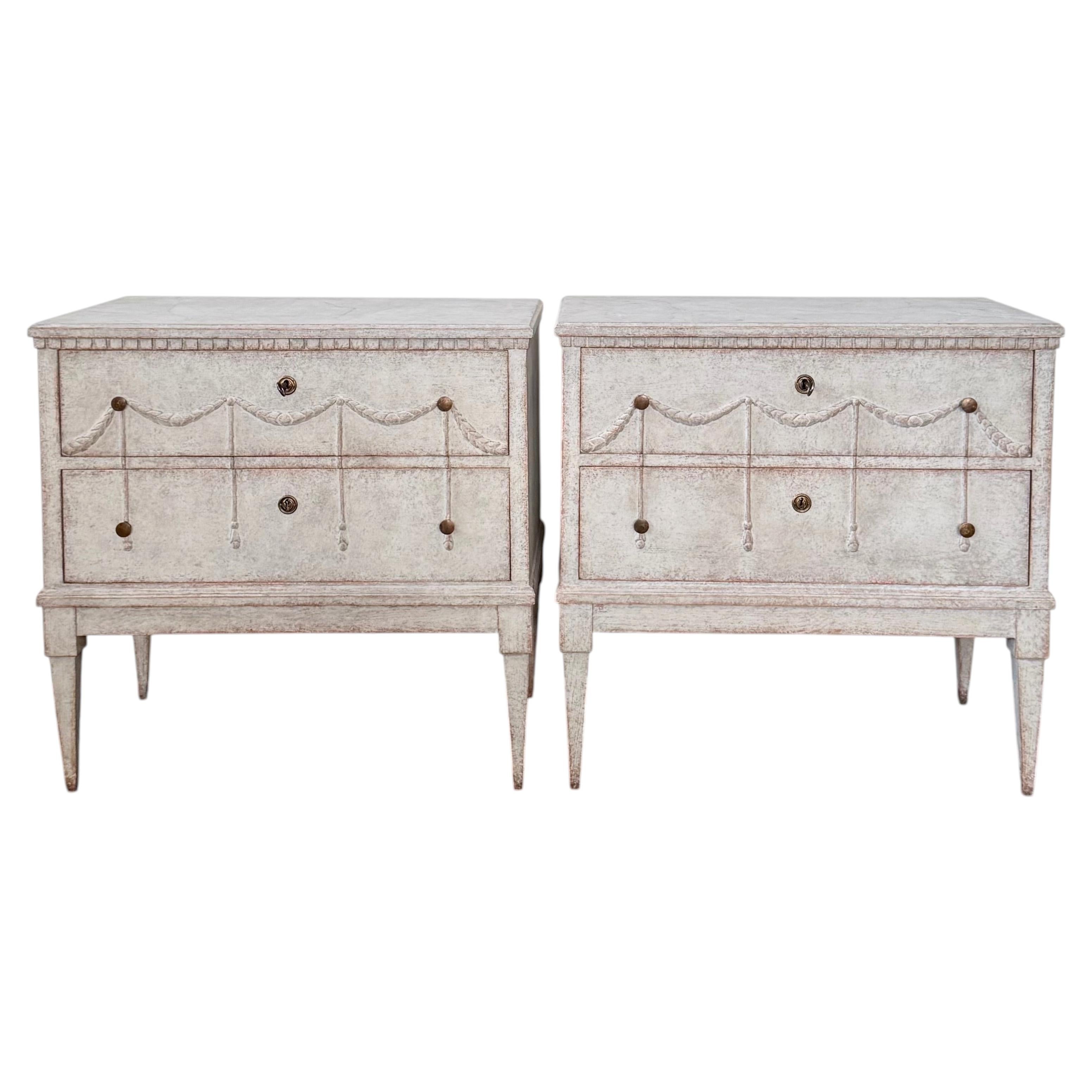 A classic pair of 19th-century Gustavian chests of drawers