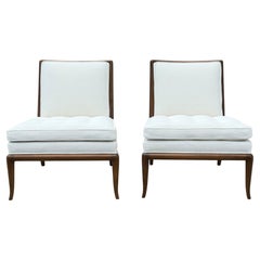 A Classic Pair of Original T.H. Robsjohn-Gibbings Slipper Chairs for Widdicomb