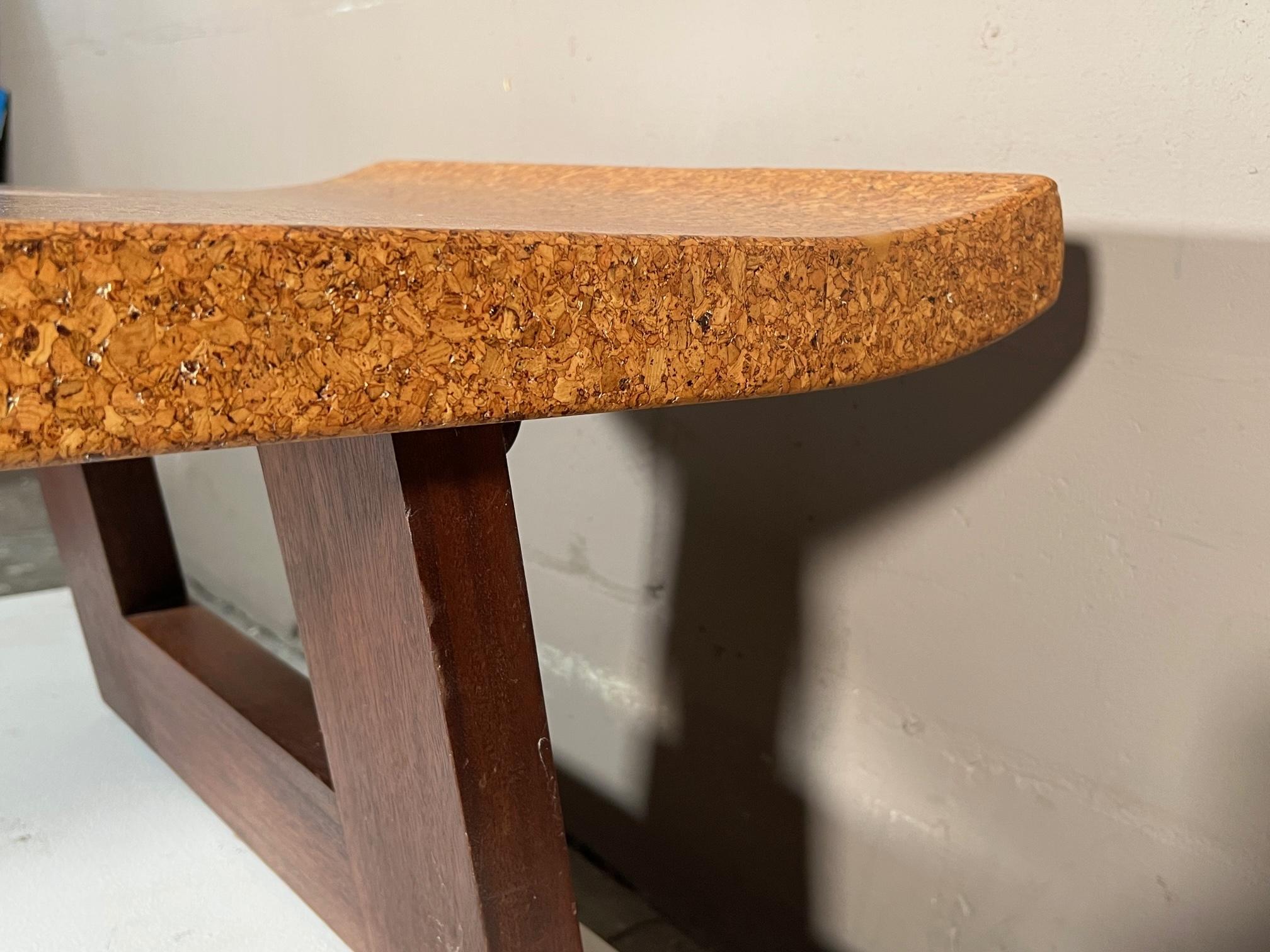 Classic Paul Frankl Bench with Cork Top and Raised Ends 2