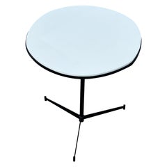 Table de salon classique de Paul McCobb en fer forgé et vitrolite, vers 1950