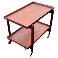 A Classic Poul Hundevad Bar Cart In Teak With Great Patina Ca' 1960's