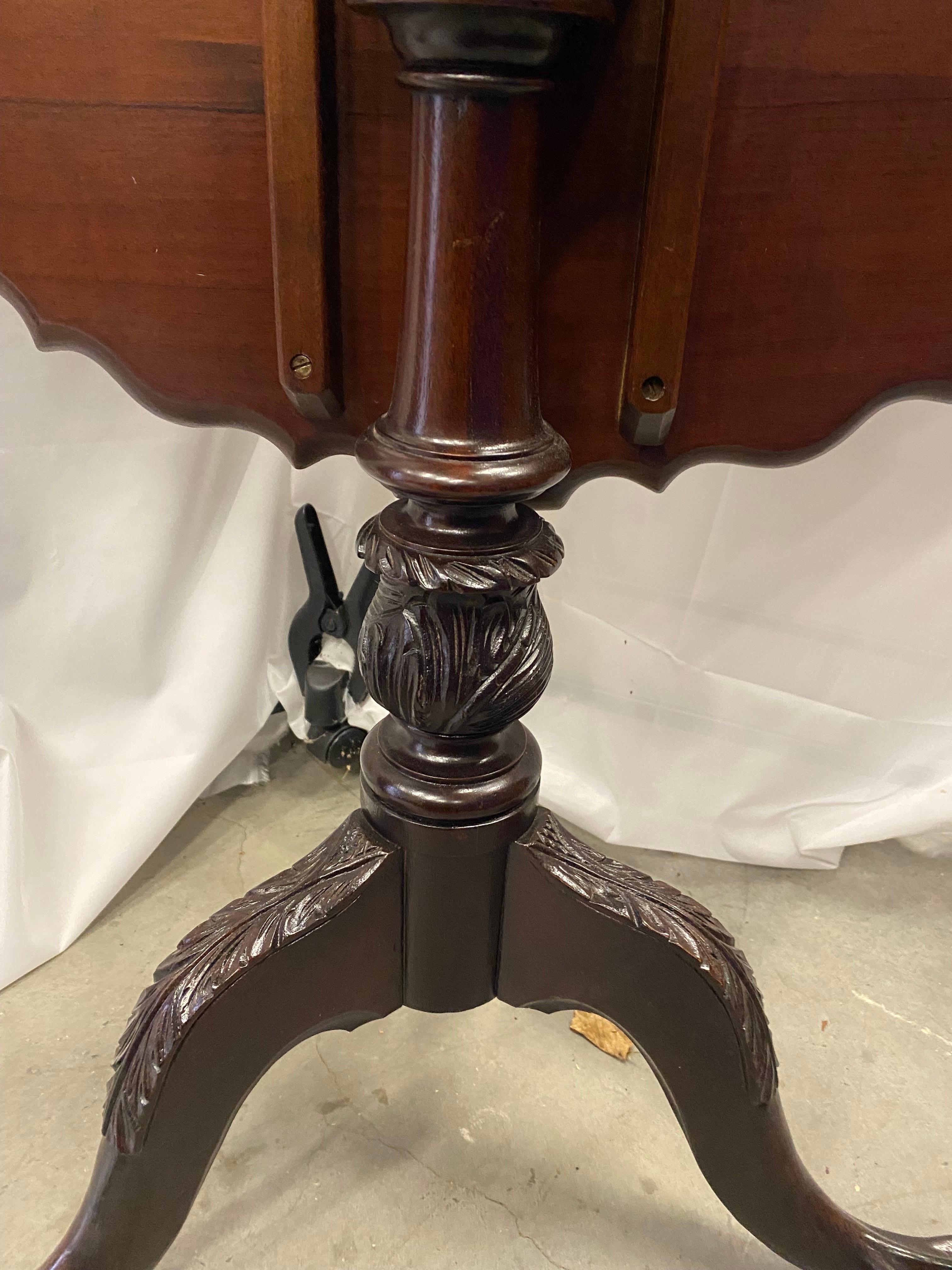 A Classic Solid Mahogany Chippendale Tilt Top Tea Table, Circa 1875 For Sale 1