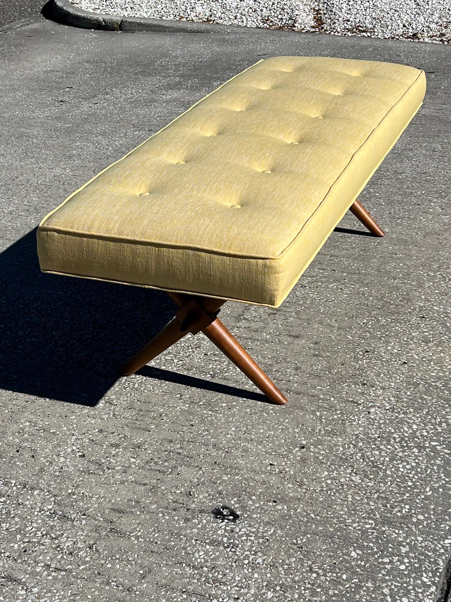 Classic Upholstered Bench by T.H. Robsjohn-Gibbings 5