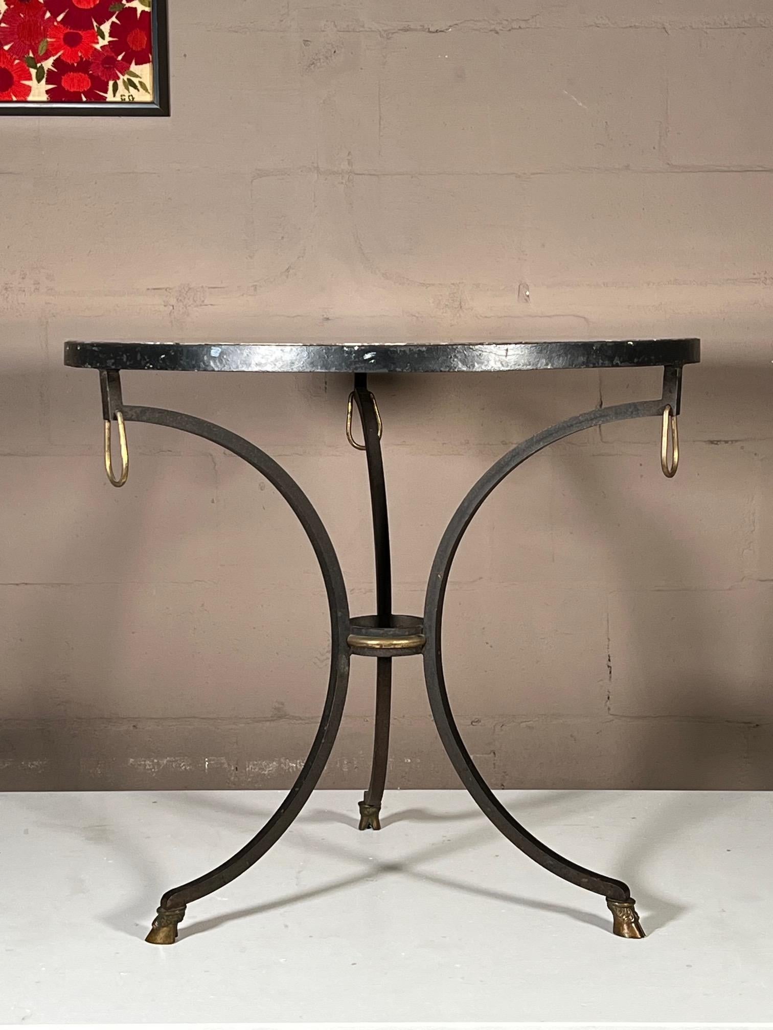 Modern A Classic Wrought Iron Gueridon By Yale Burge ca' 1950's For Sale