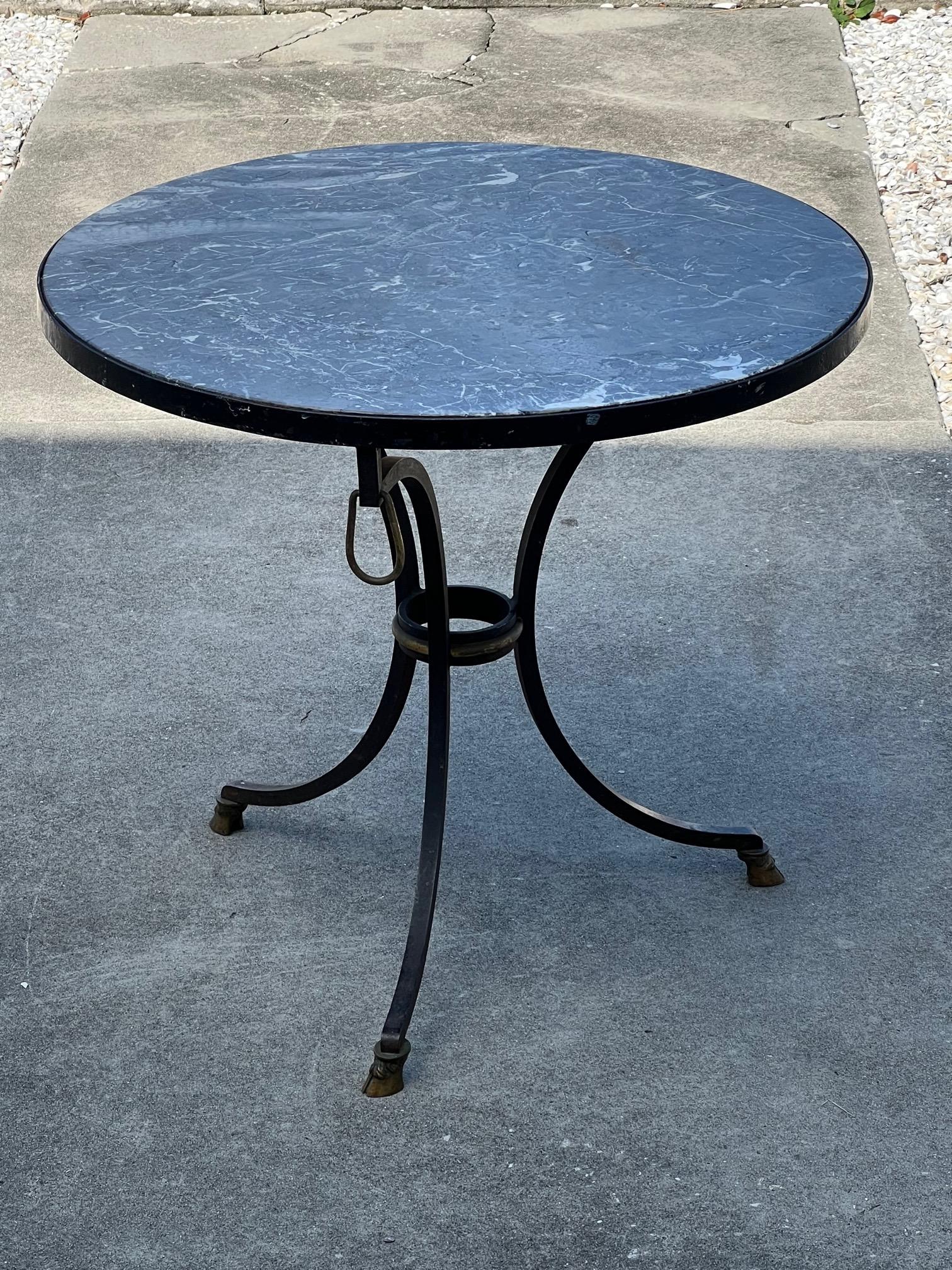 Mid-20th Century A Classic Wrought Iron Gueridon By Yale Burge ca' 1950's For Sale