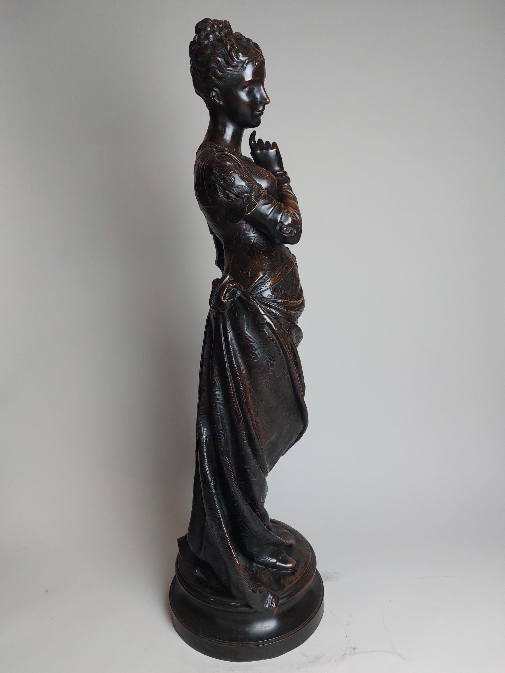 Renaissance Revival Classical 19th Century French Bronze Titled ‘Autumn’ Signed Detrier For Sale