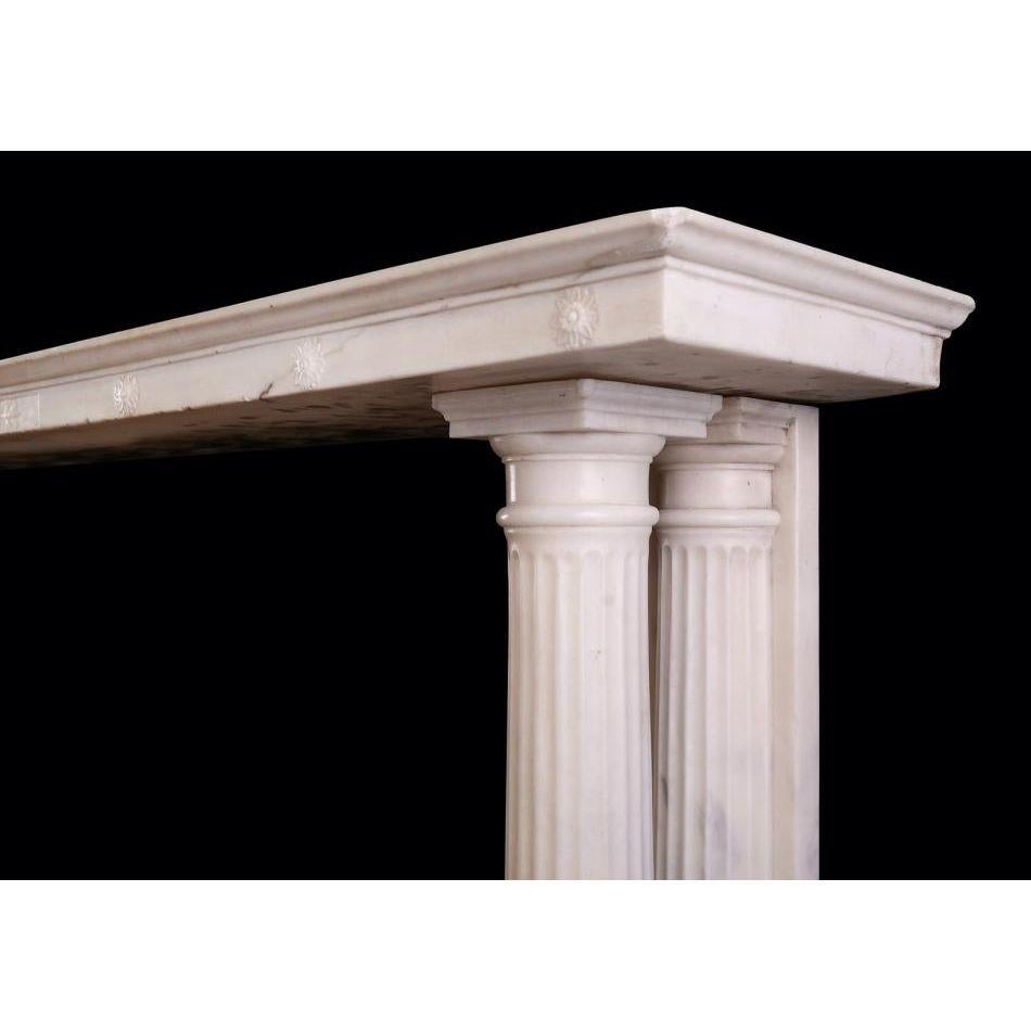 A Classical Regency Fireplace in White Statuary Marble In Good Condition For Sale In London, GB