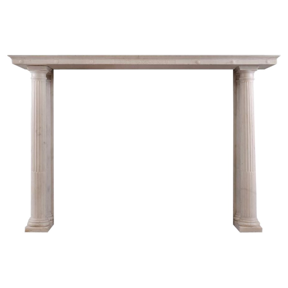 A Classical Regency Fireplace in White Statuary Marble