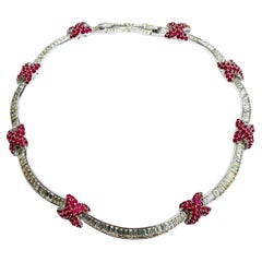 Retro A clear and ruby paste Cartier-style necklace, Marcel Boucher, USA, 1960s
