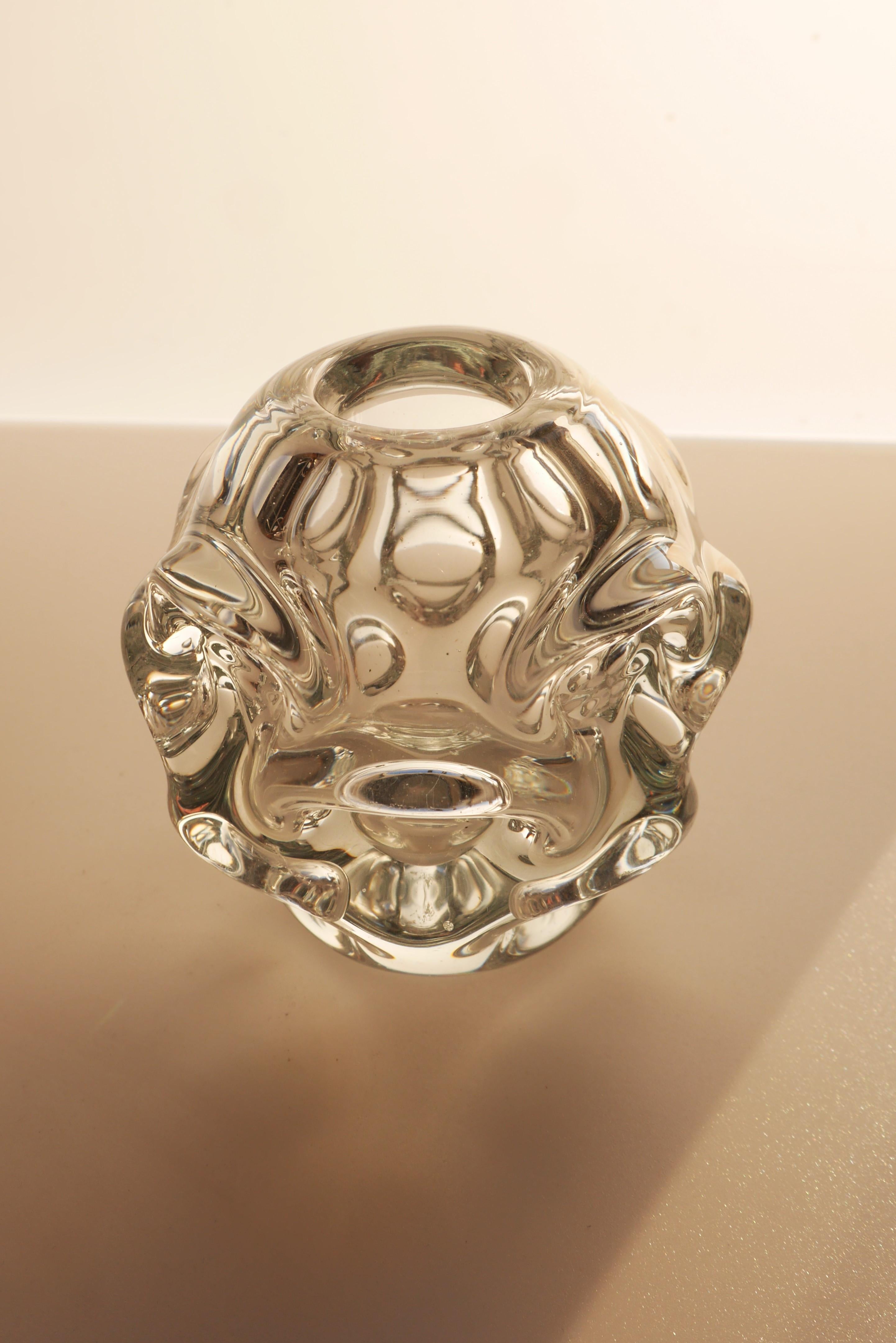 Mid-Century Modern A Clear Crystal Glass Vase by Börne Augustsson for Åseda, Sweden