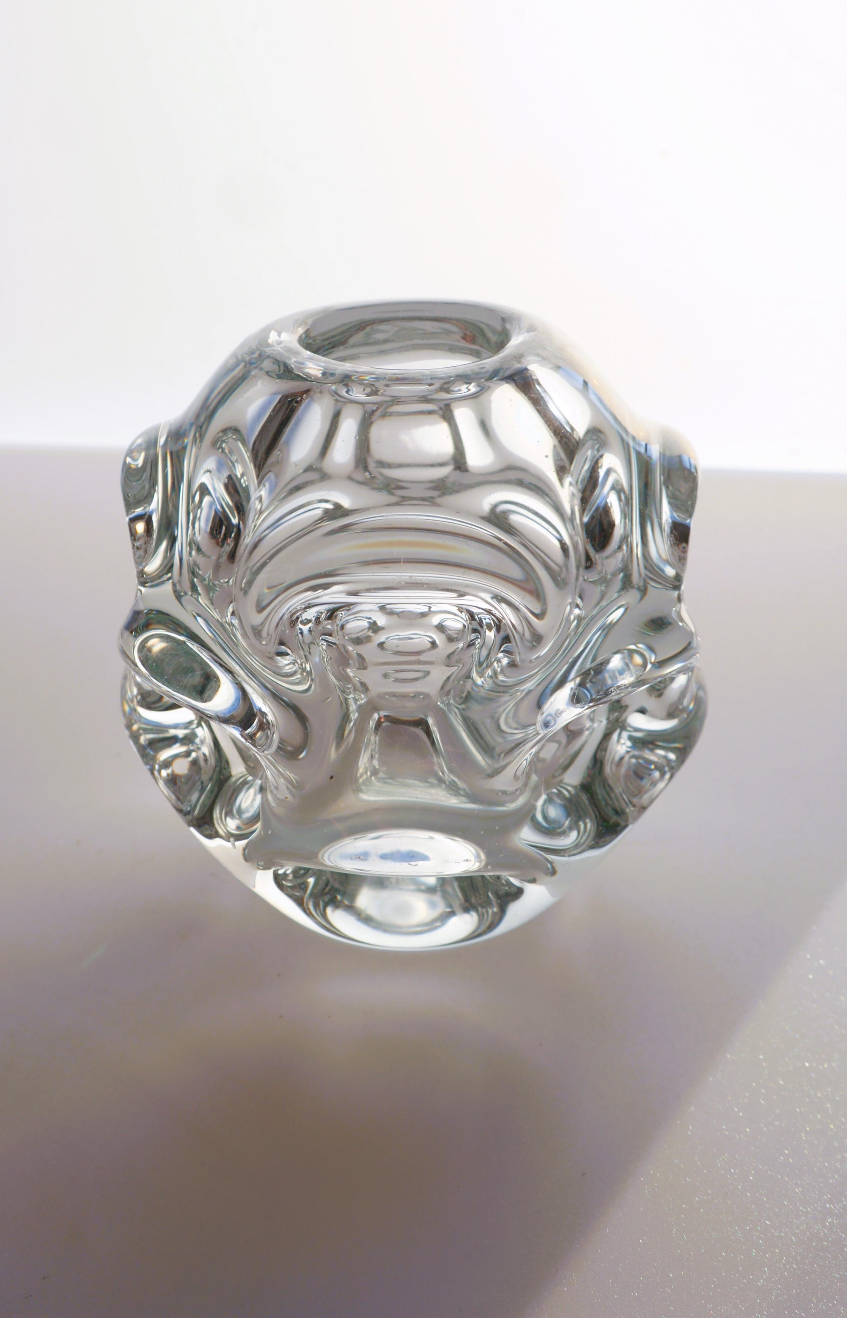 Swedish A Clear Crystal Glass Vase by Börne Augustsson for Åseda, Sweden