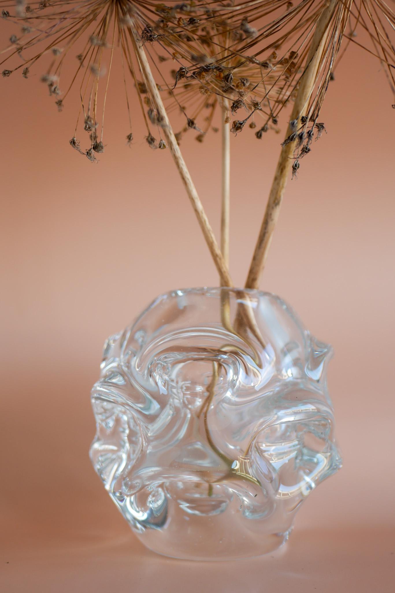 Svedese Vaso in cristallo trasparente di Börne Augustsson per Åseda, Svezia in vendita