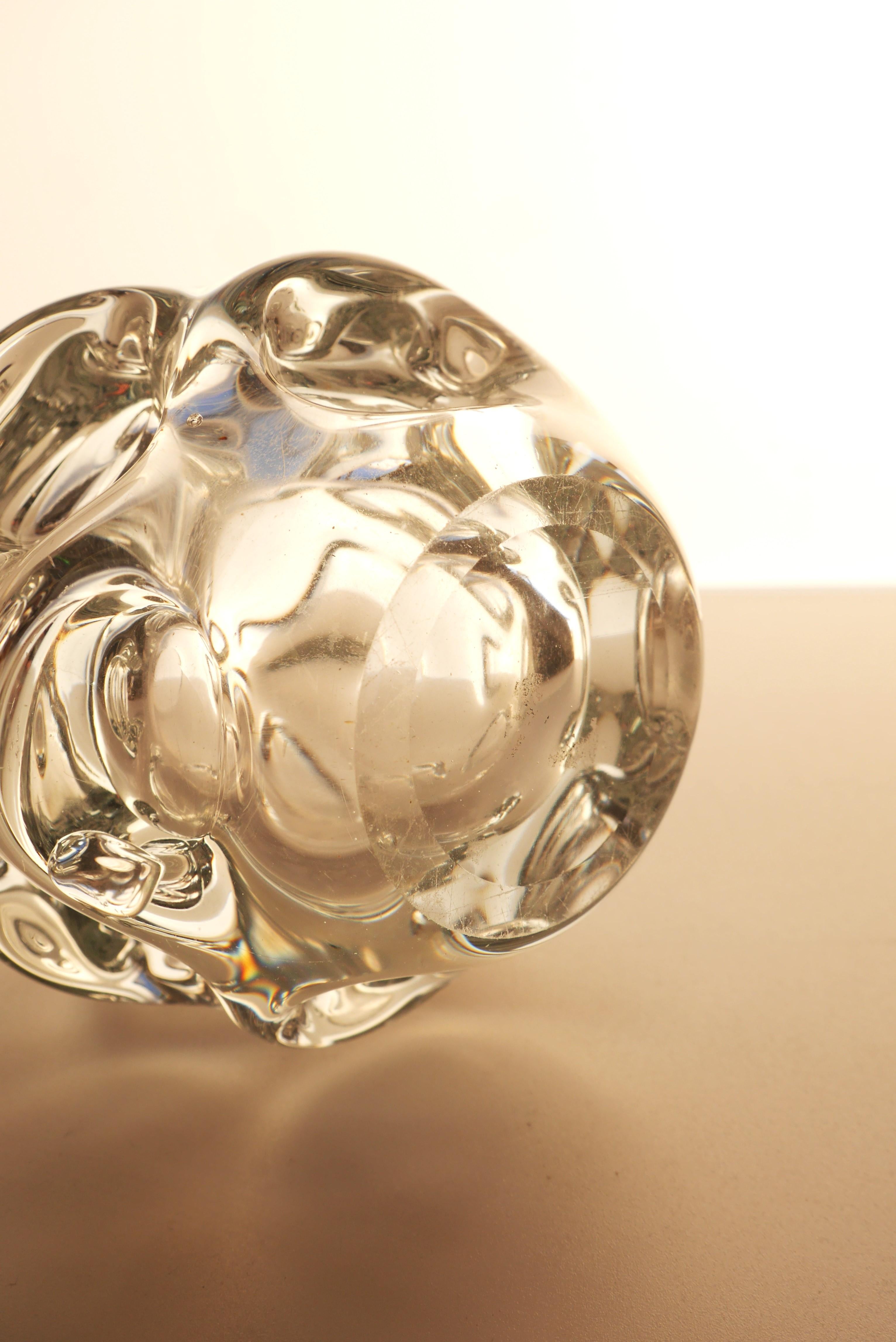 A Clear Crystal Glass Vase by Börne Augustsson for Åseda, Sweden In Good Condition In Skarpnäck, SE