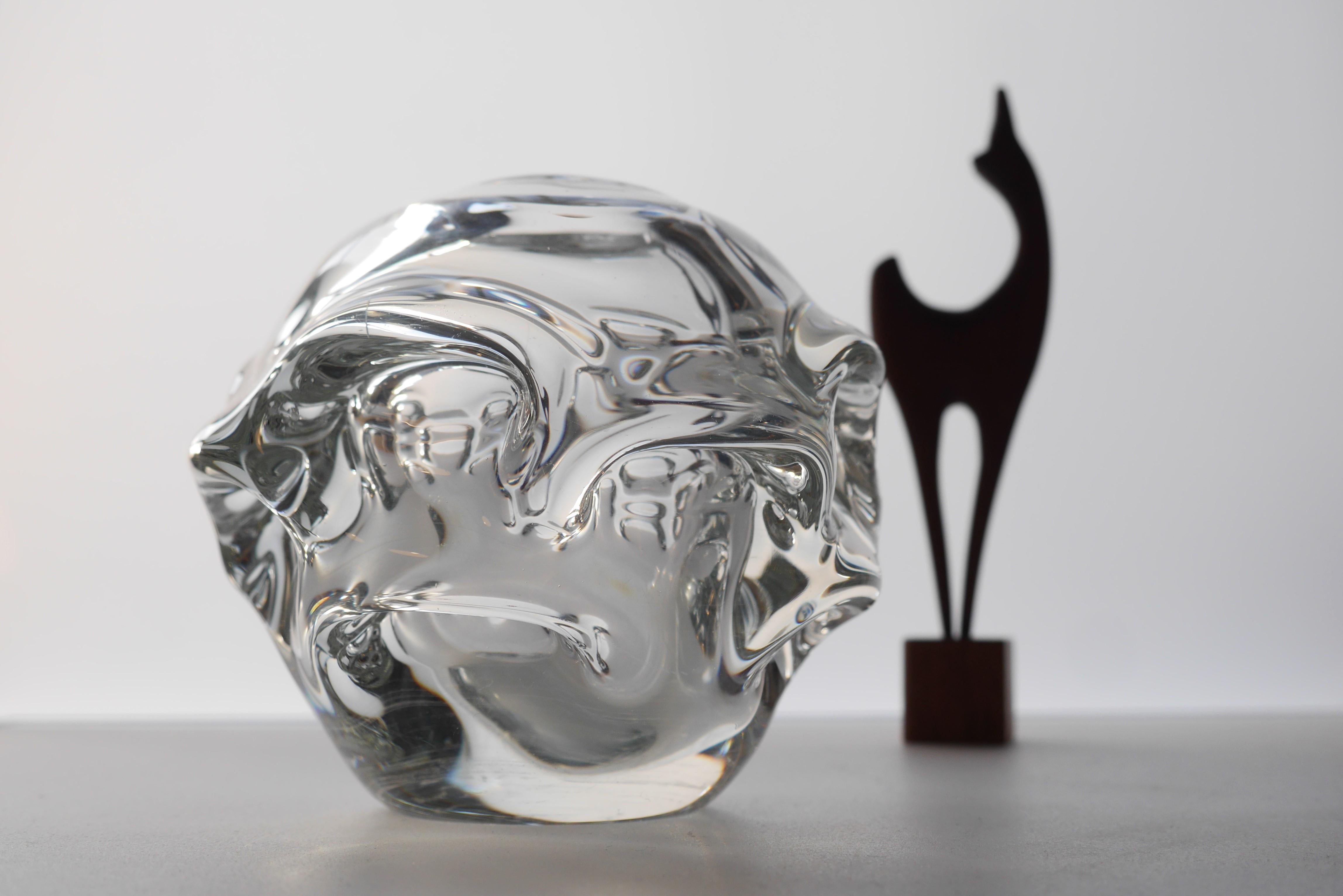 Blown Glass A Clear Crystal Glass Vase by Börne Augustsson for Åseda, Sweden