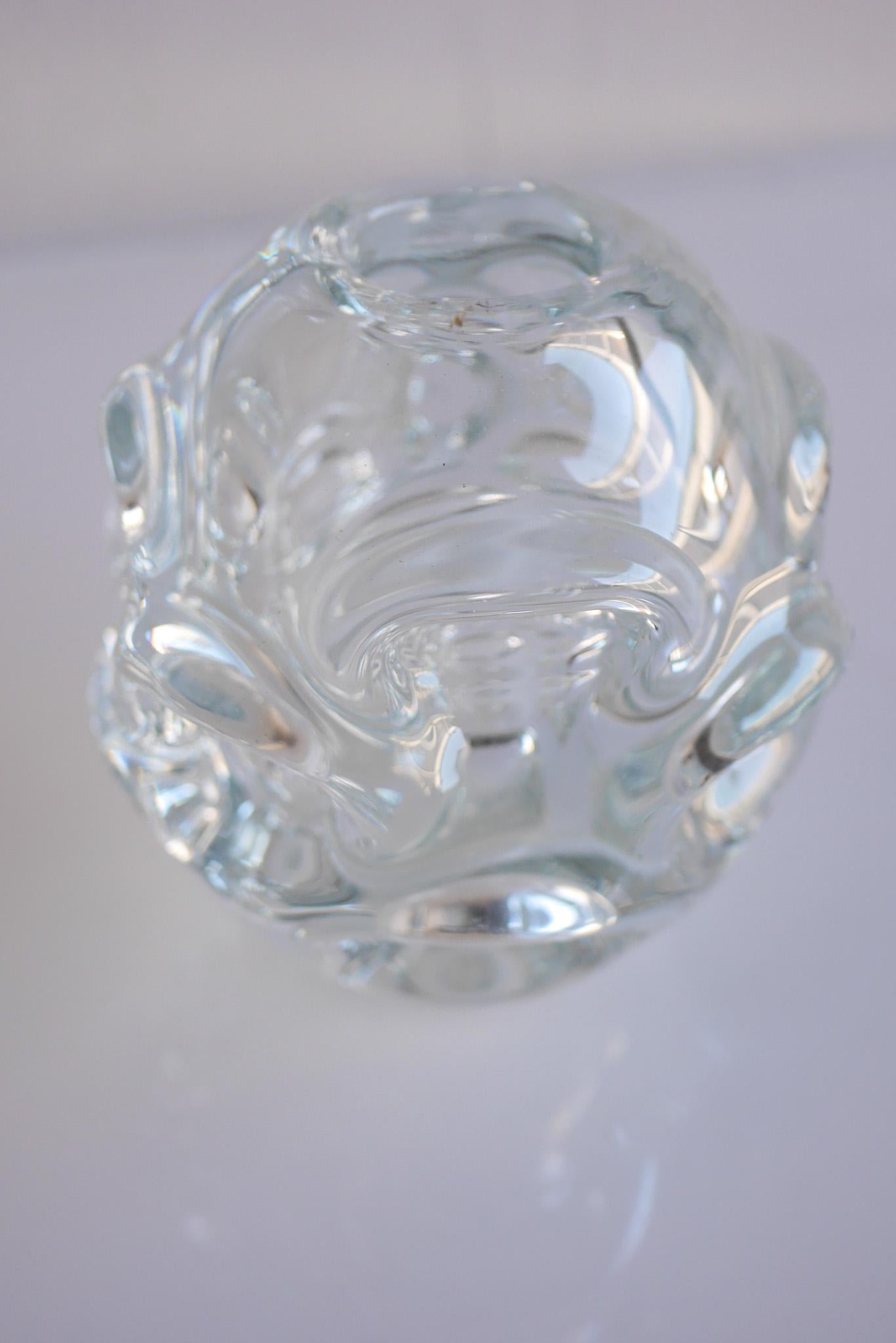 Vaso in cristallo trasparente di Börne Augustsson per Åseda, Svezia in vendita 1