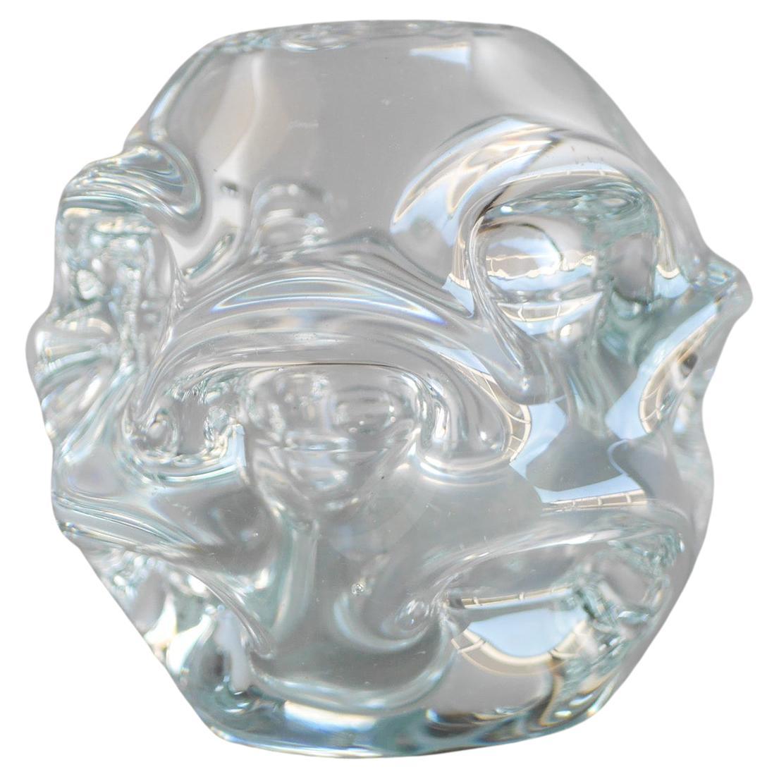 A Clear Crystal Glass Vase by Börne Augustsson for Åseda, Sweden
