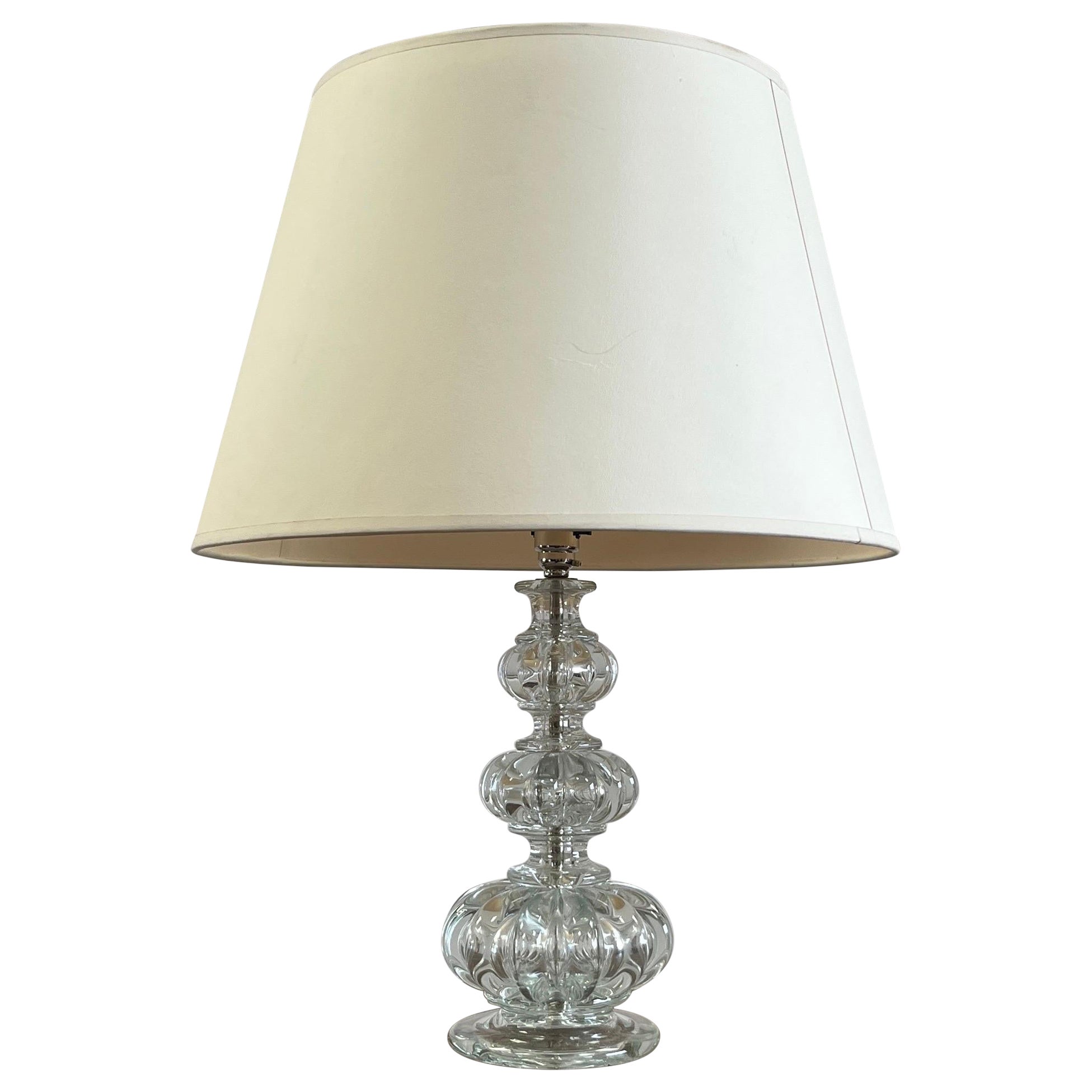 A clear glass guord lamp For Sale