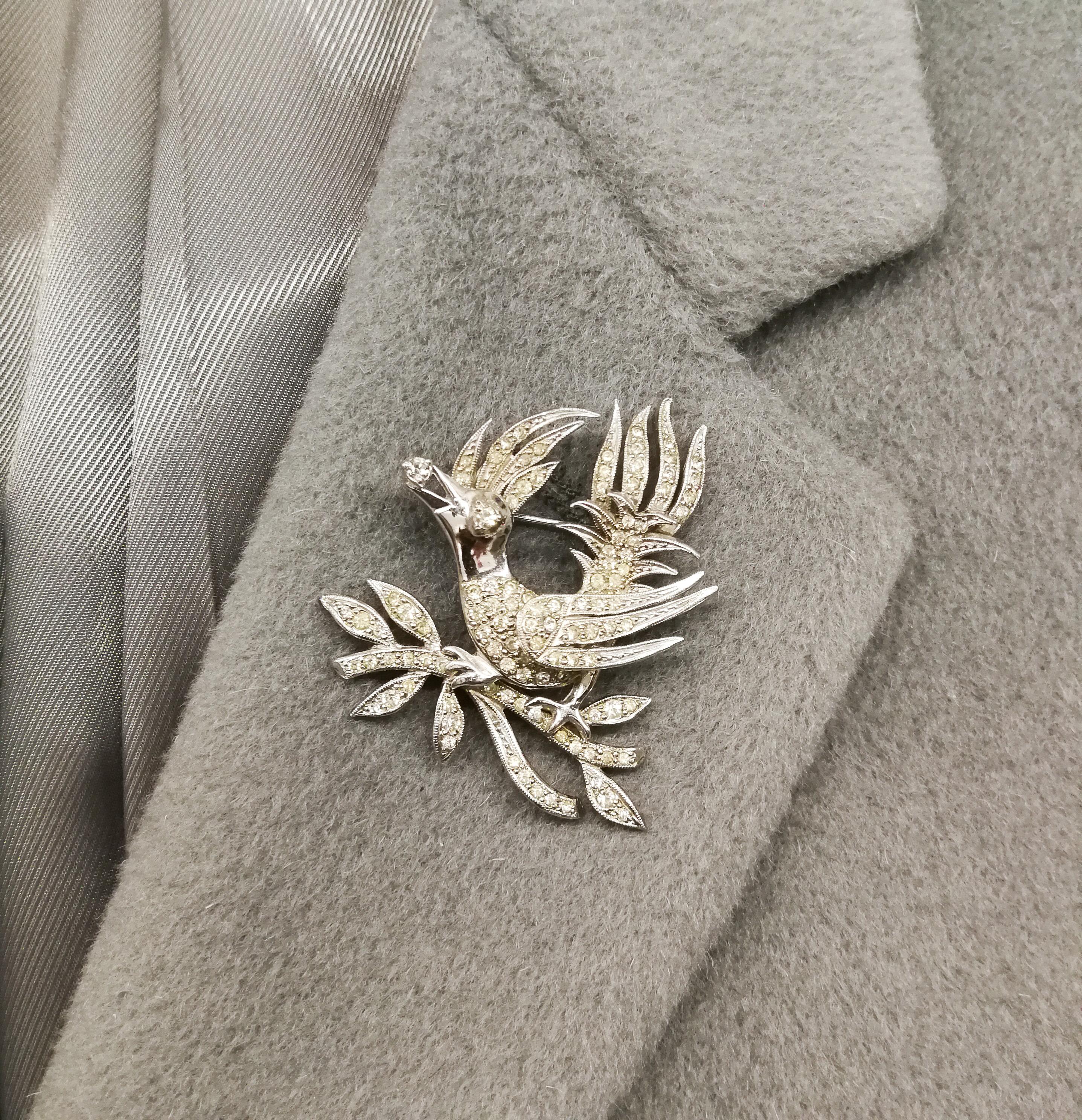 A clear paste 'bird with diamond' brooch, Christian Dior by Mitchel Maer, 1950s 3