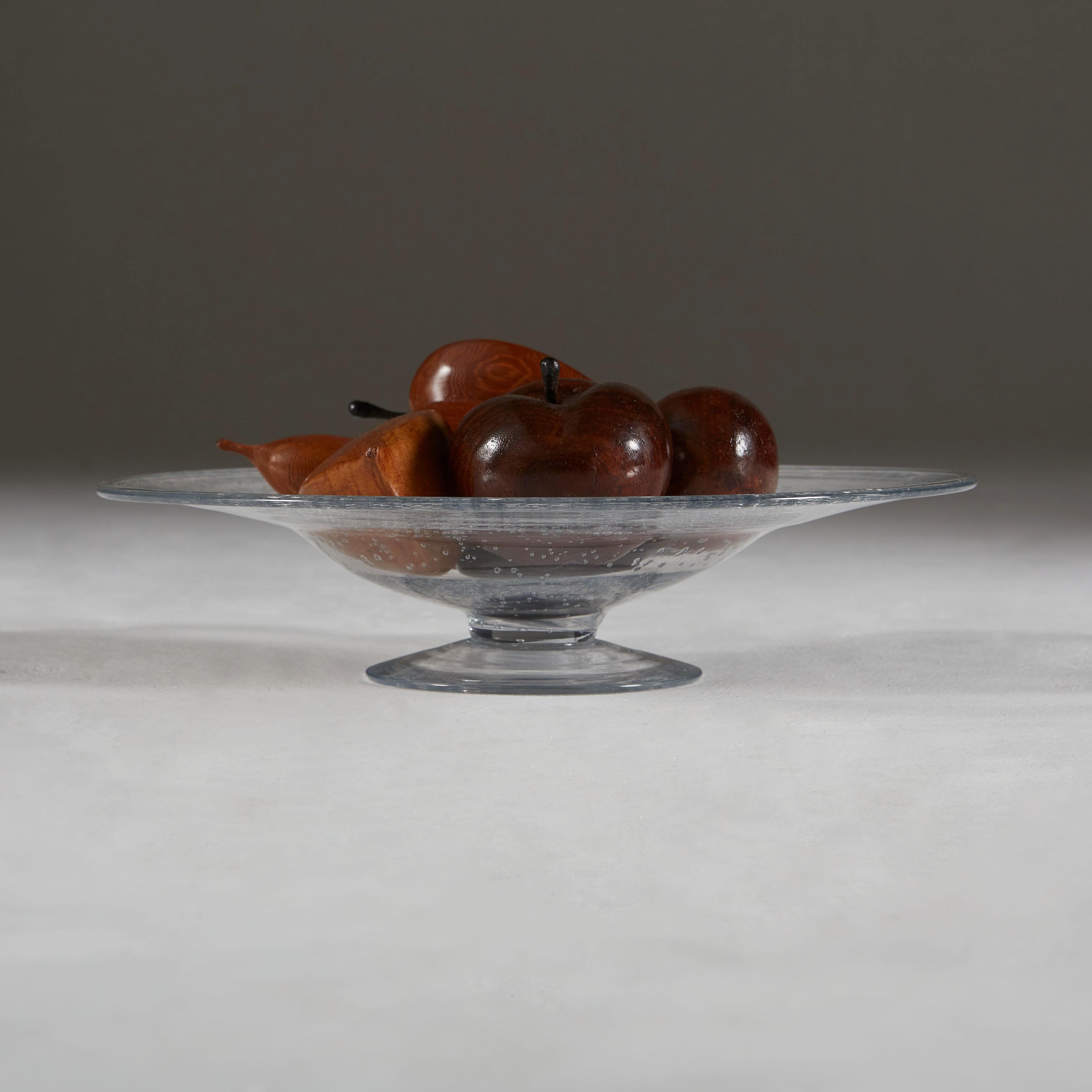 Italian Clear Pulegoso Murano Glass Bowl or Dish, 20th Century