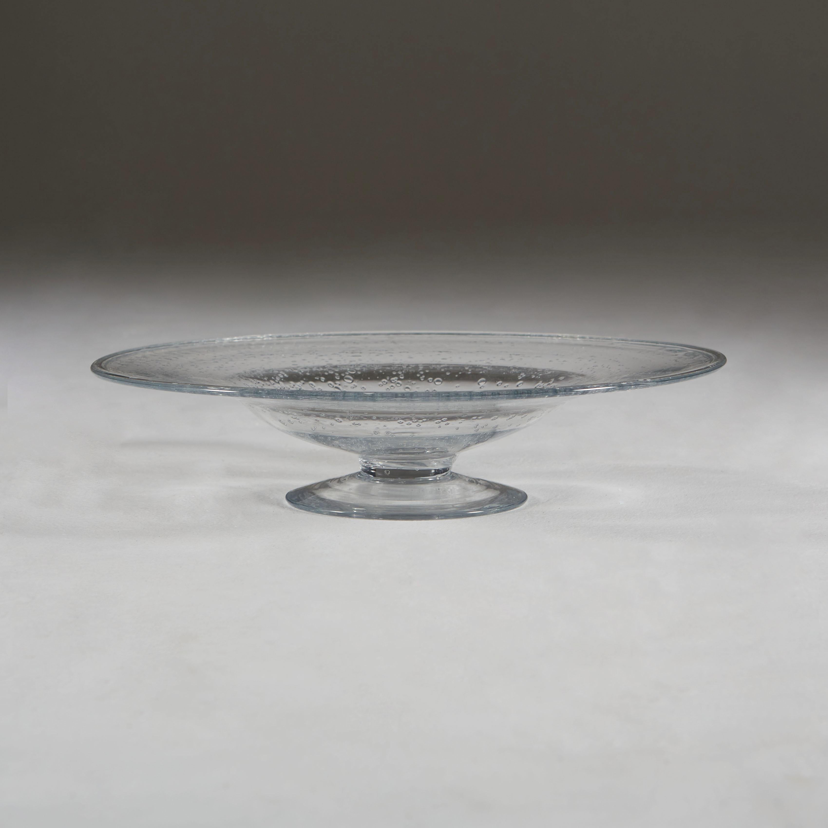 Clear Pulegoso Murano Glass Bowl or Dish, 20th Century In Good Condition In London, GB