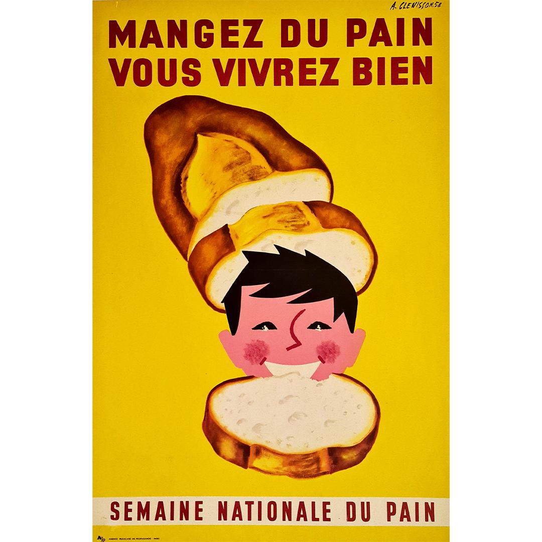 Original advertising poster from 1958realized by A. Clenisson - Bread For Sale 1