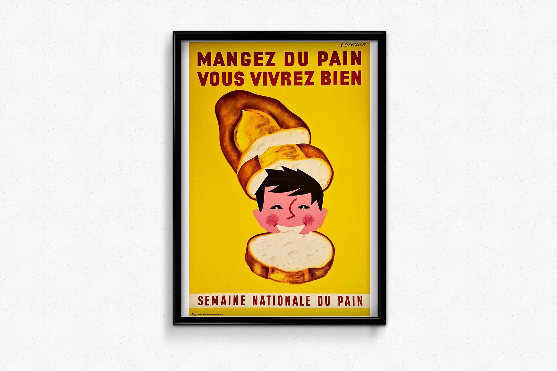 Original advertising poster from 1958realized by A. Clenisson - Bread For Sale 2