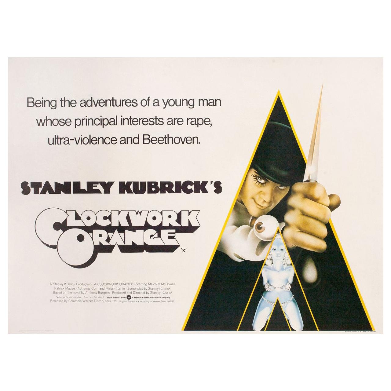 Clockwork Orange 1972 British Quad Film Poster
