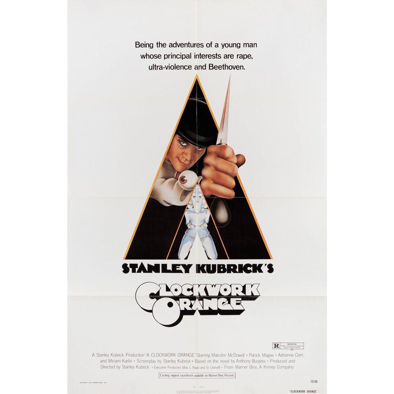 A Clockwork Orange 1972 U.S. One Sheet Film Poster In Good Condition In New York, NY