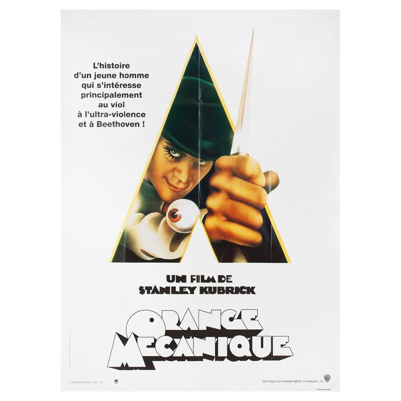 Affiche du grand film français Orange mécanique, années 1990