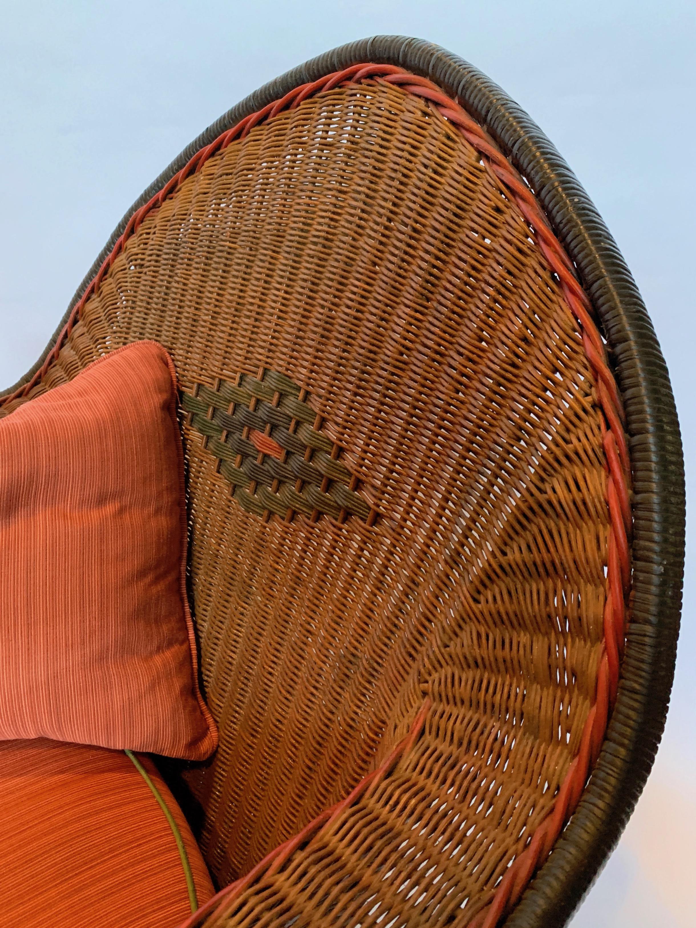 Chaiselongue aus gewebtem Korbweide in natürlicher Ausführung, Heywood Wakefield Company (Arts and Crafts) im Angebot