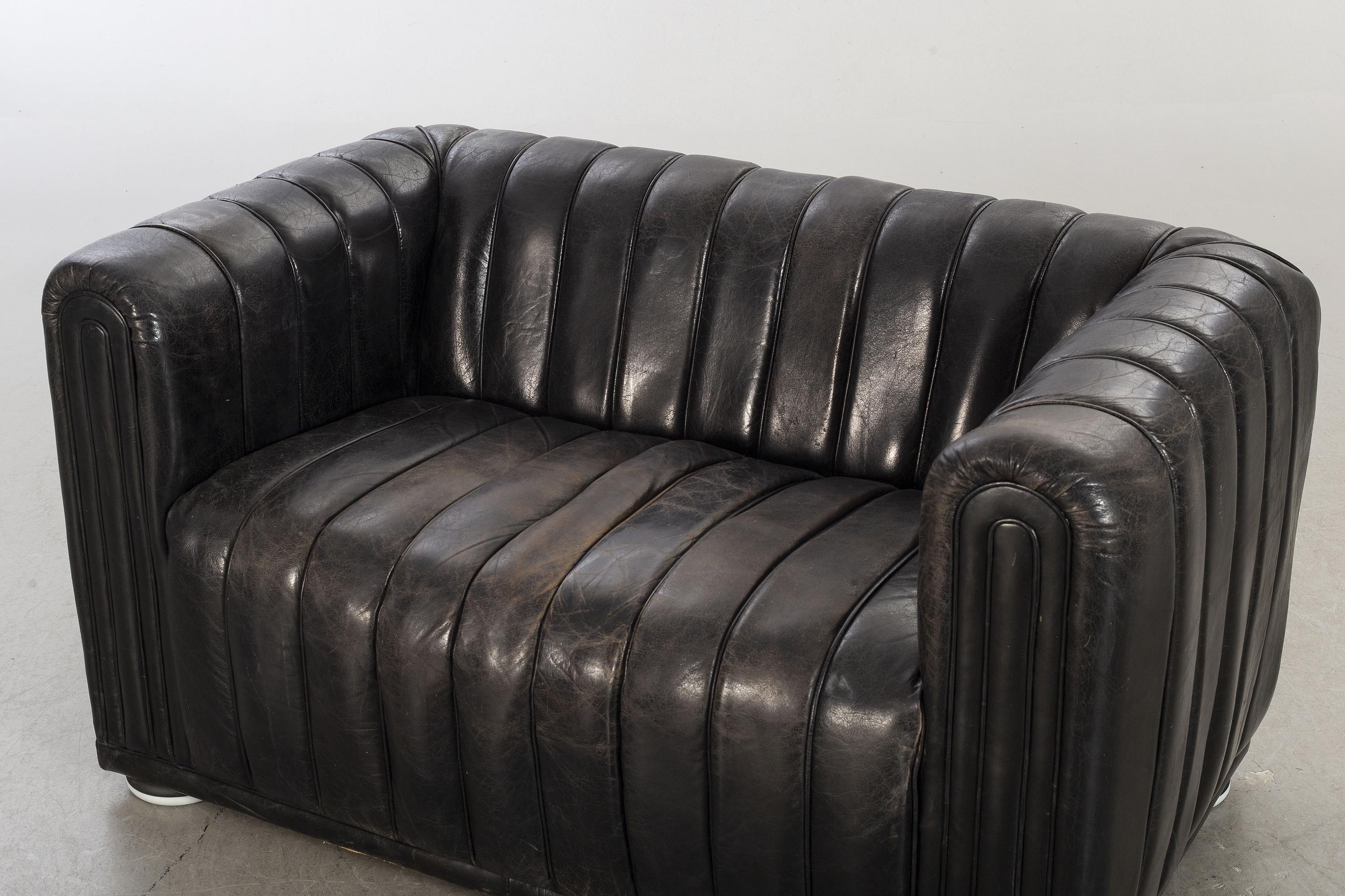 Art Deco Club 10 Leather Sofa, Josef Hoffmann For Sale