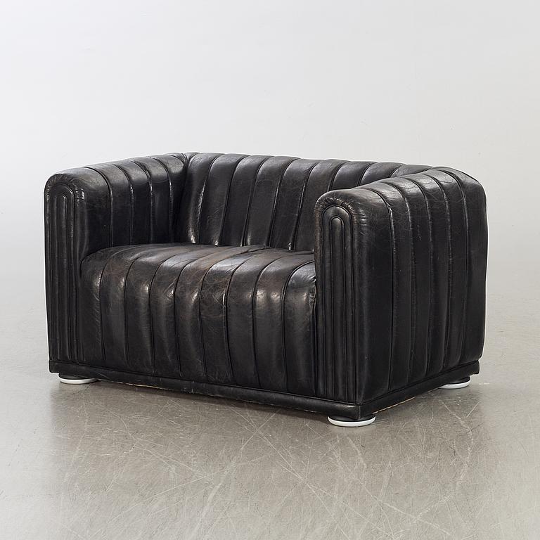 Club 10 Leather Sofa, Josef Hoffmann In Fair Condition For Sale In Stockholm, SE