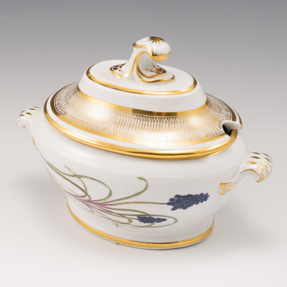 George III A Coalport Botanical Porcelain Dessert Tureen Cover and Stand, 1805-10 For Sale