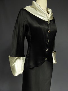 A Coco Chanel (attributed to) Tuxedo Satin Skirt Couture Suit, Paris Circa 1933