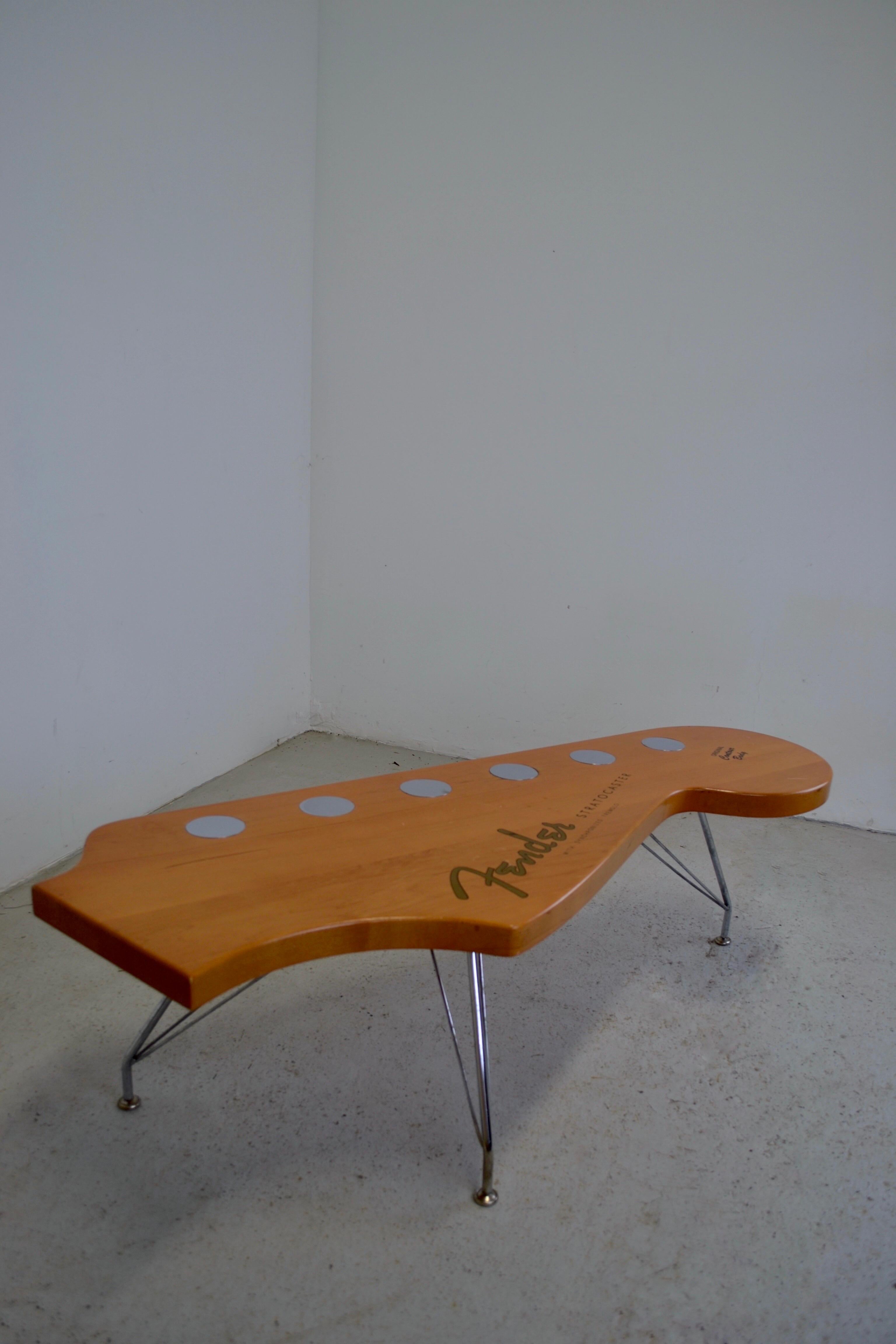 American A coffee table in the shape of a Fender Stratocaster headstock 2000s For Sale