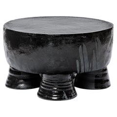 A coffee table with black glaze decoration by Mia Jensen, 2022