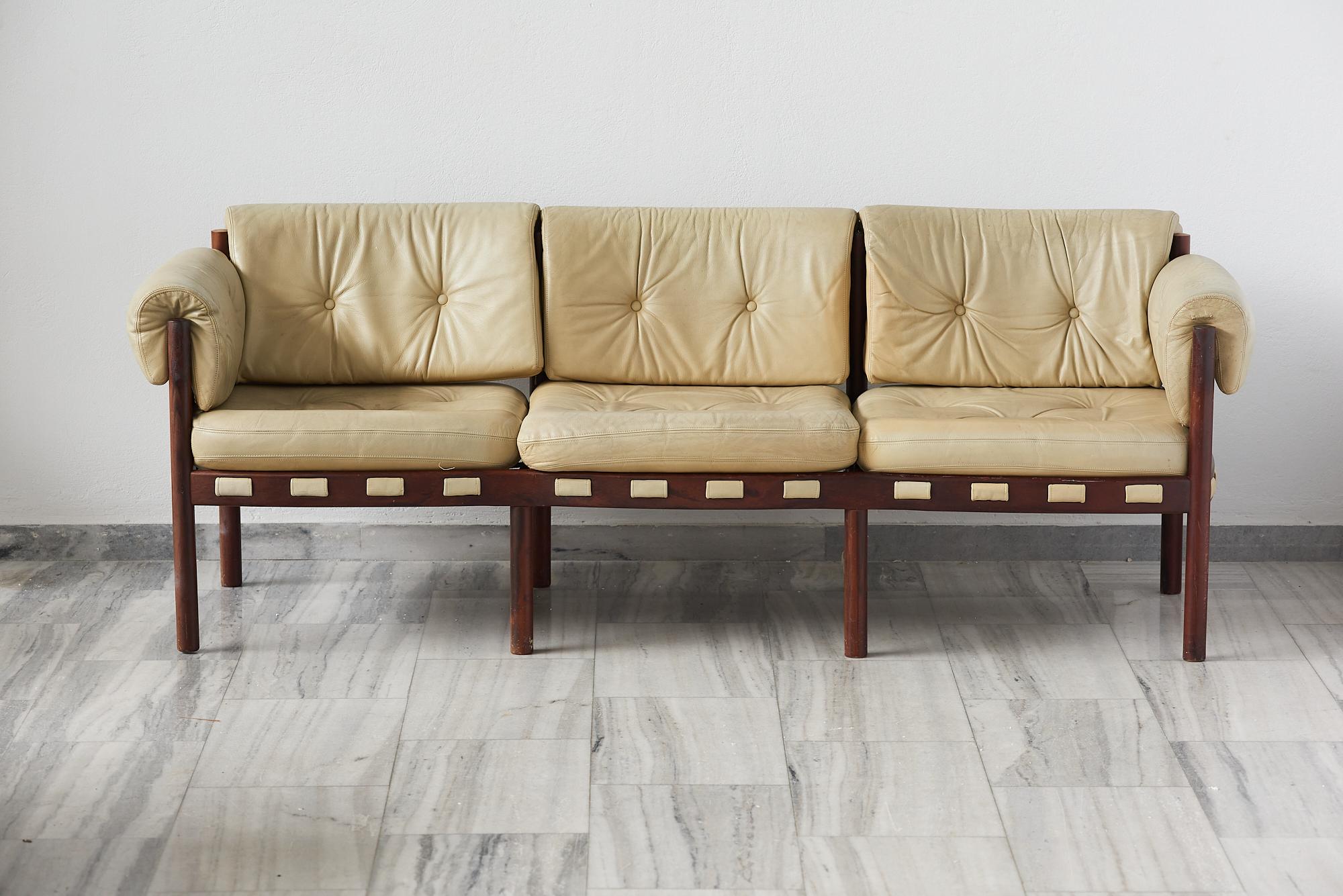 Mid-Century Modern Ensemble de 4 sièges et canapés de salon Coja par Sven Ellekaer , Suède années 1960 en vente