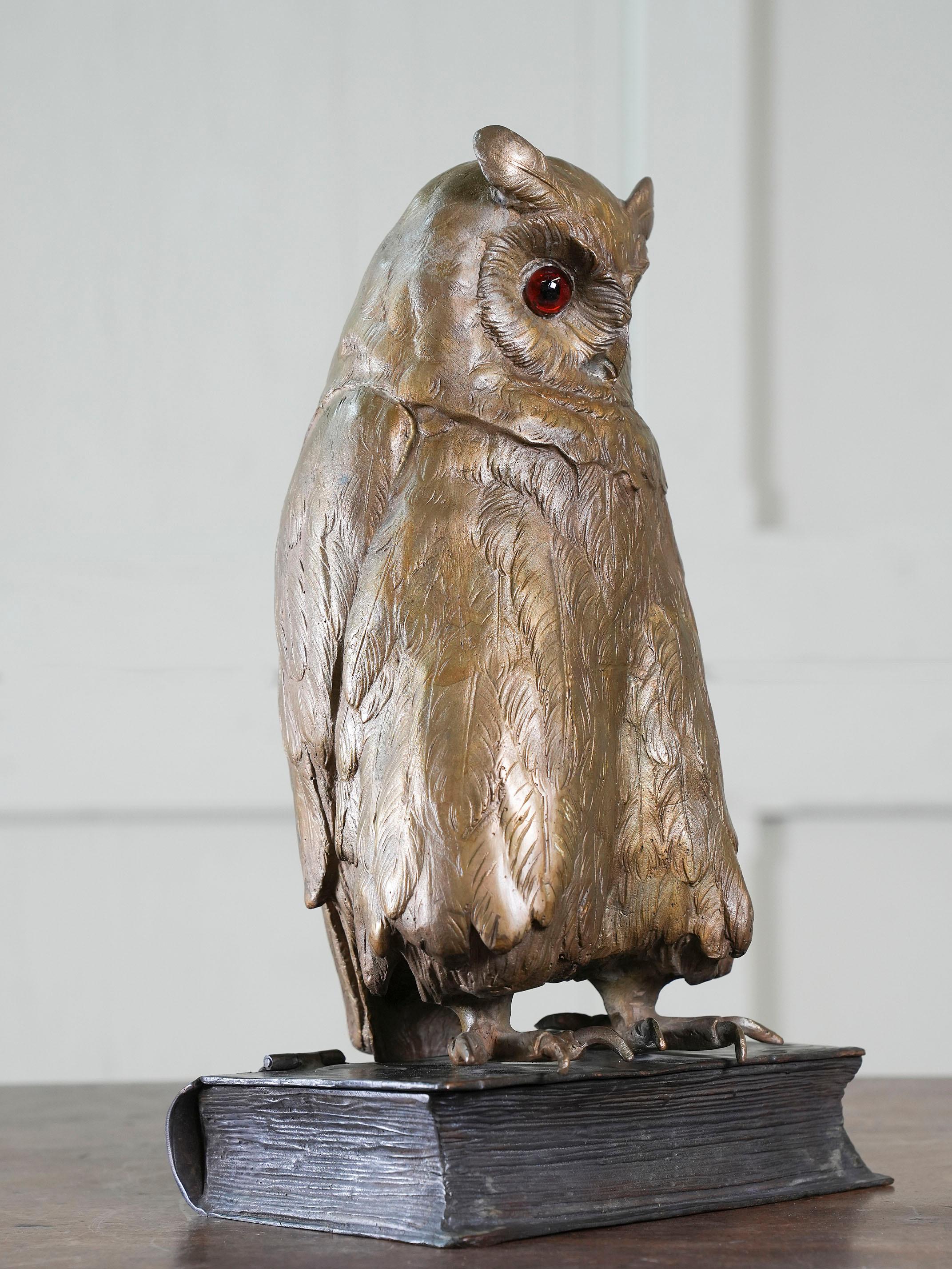 Cold Painted Viennese Bronze Owl by Franz Bergmann 5