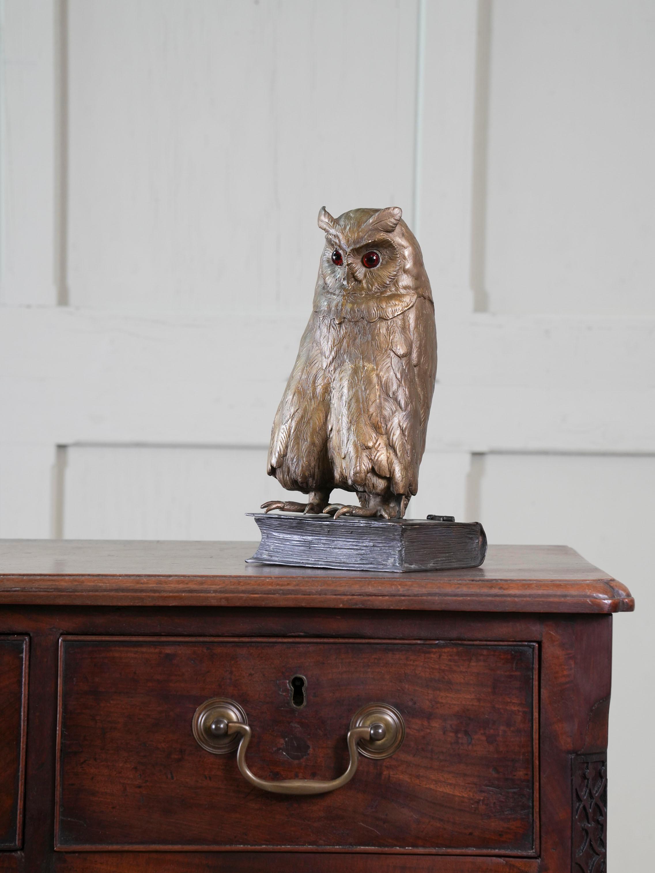 Cold Painted Viennese Bronze Owl by Franz Bergmann 8