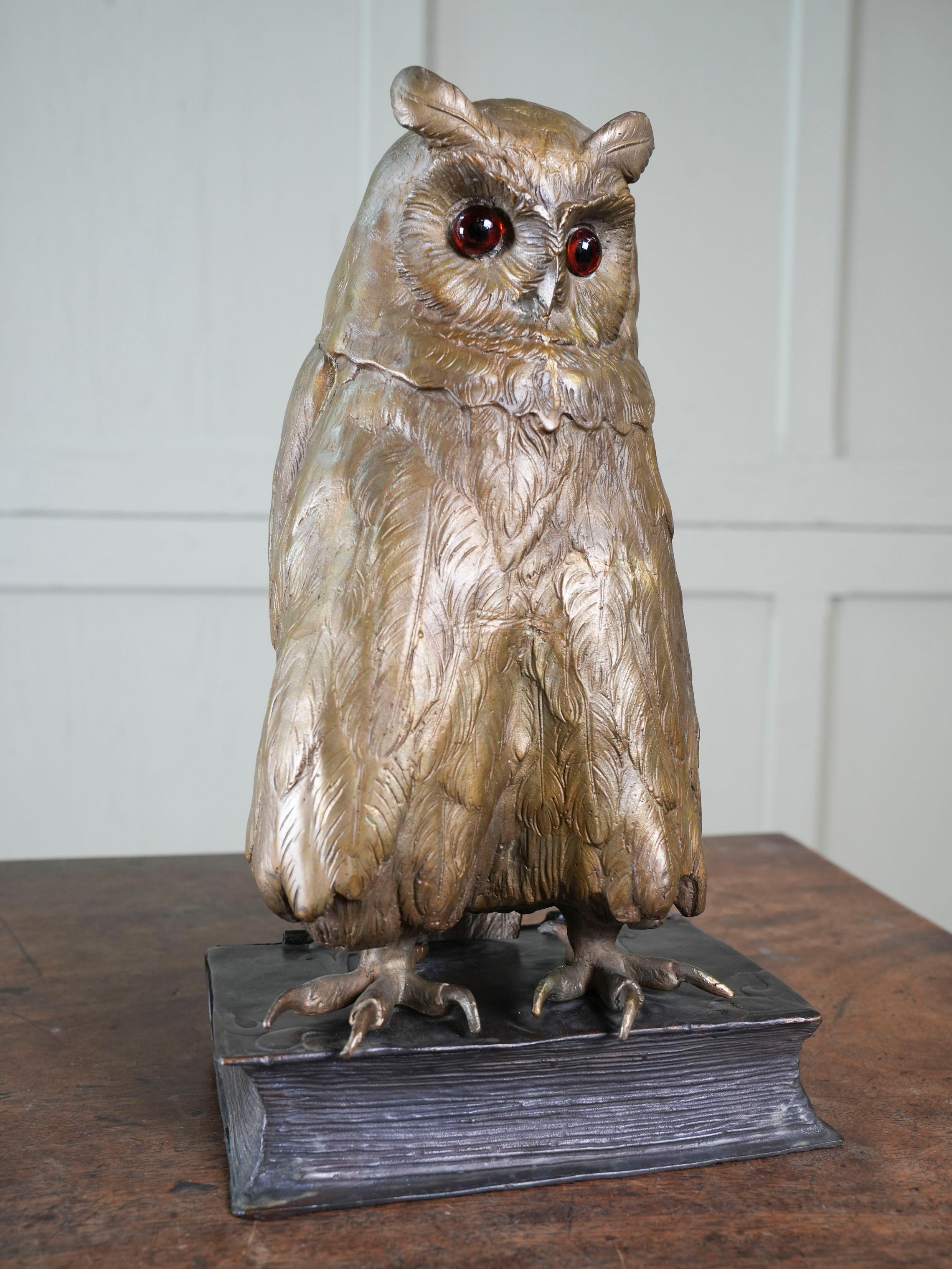 Cold Painted Viennese Bronze Owl by Franz Bergmann 2