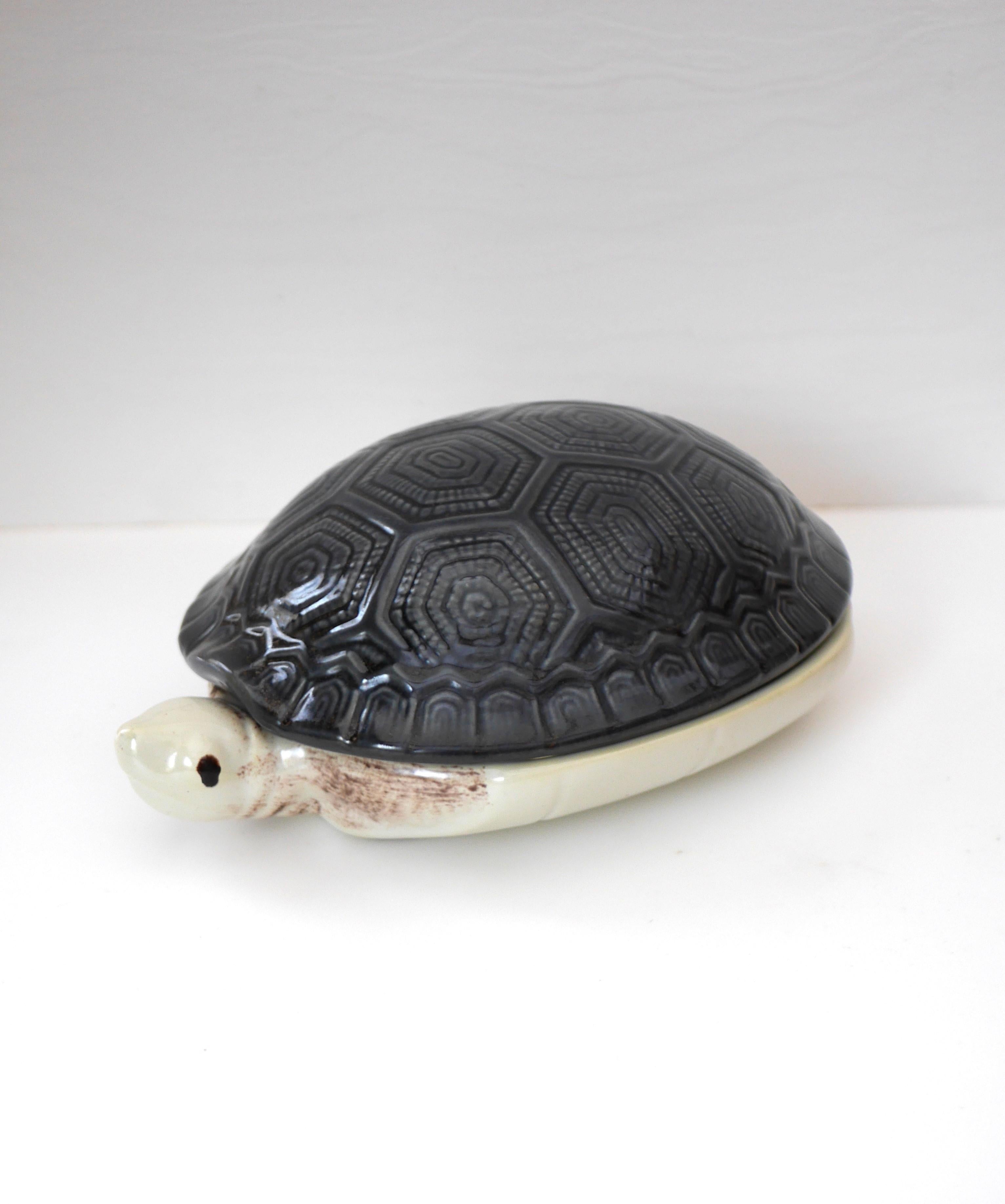 A collectable French Majolica Turtle Tureen by Michel Caugant For Sale 4