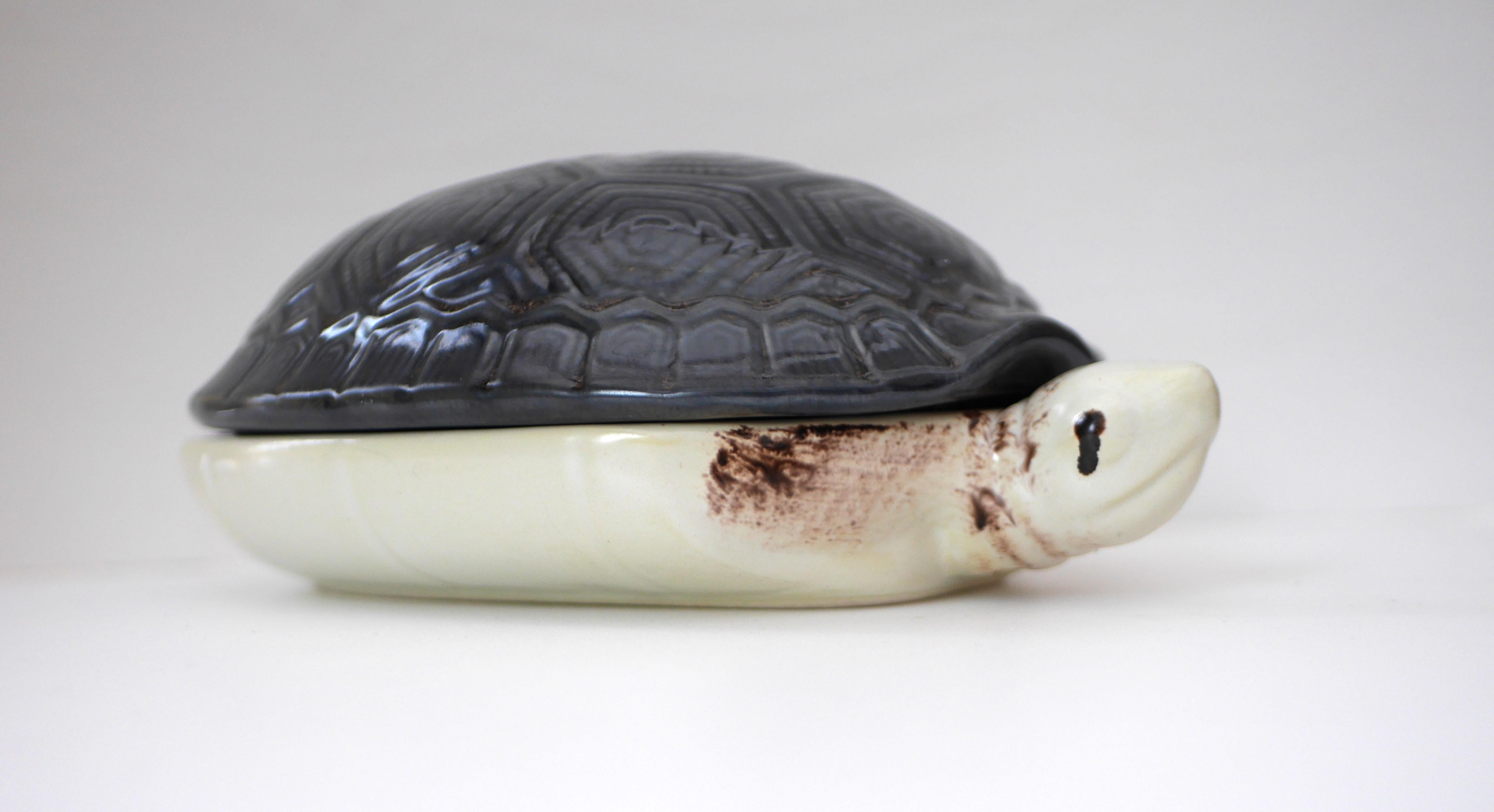 A collectable French Majolica Turtle Tureen by Michel Caugant For Sale 5